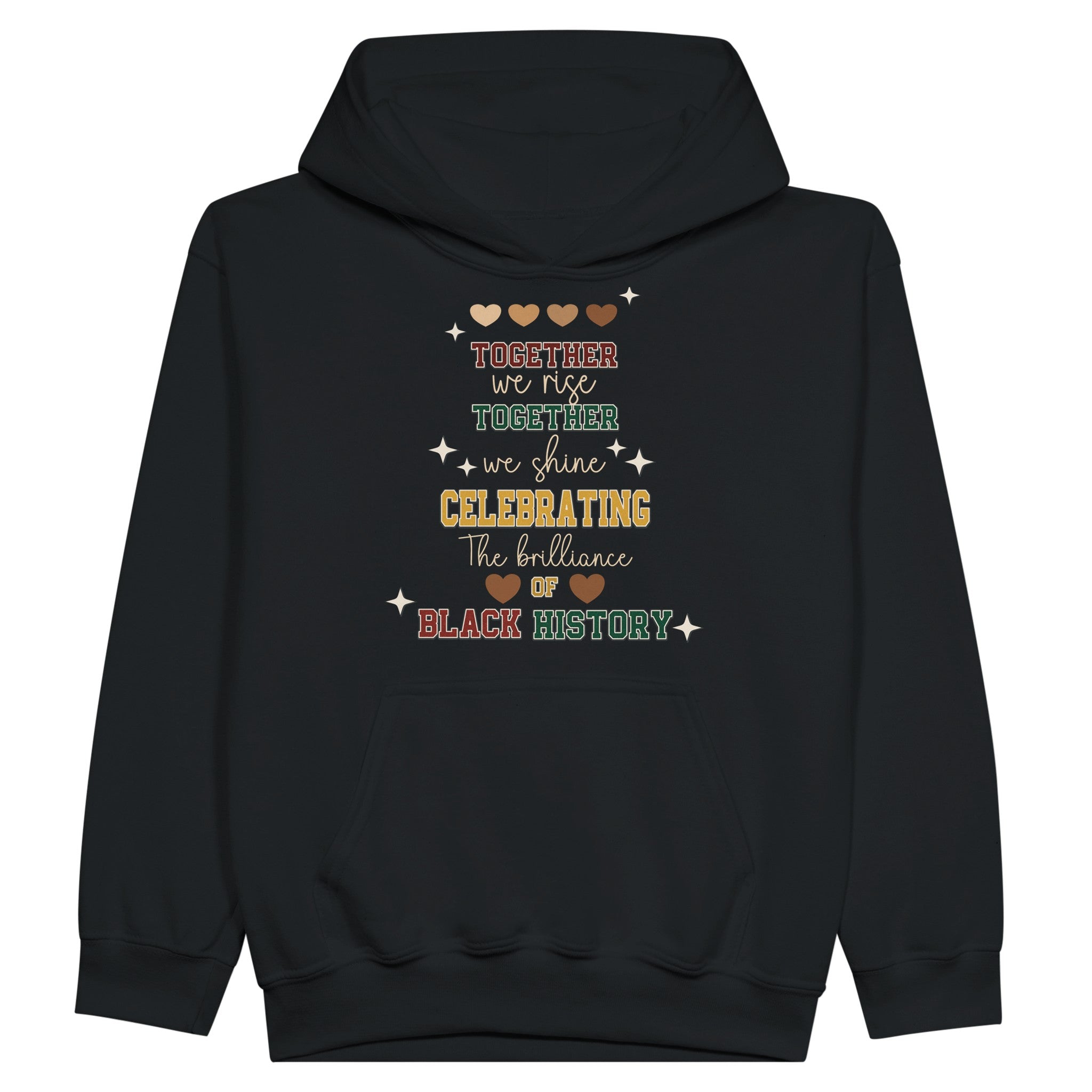 Together We Rise, Celebrating Black History Hoodie For Kids - Prideful Roots