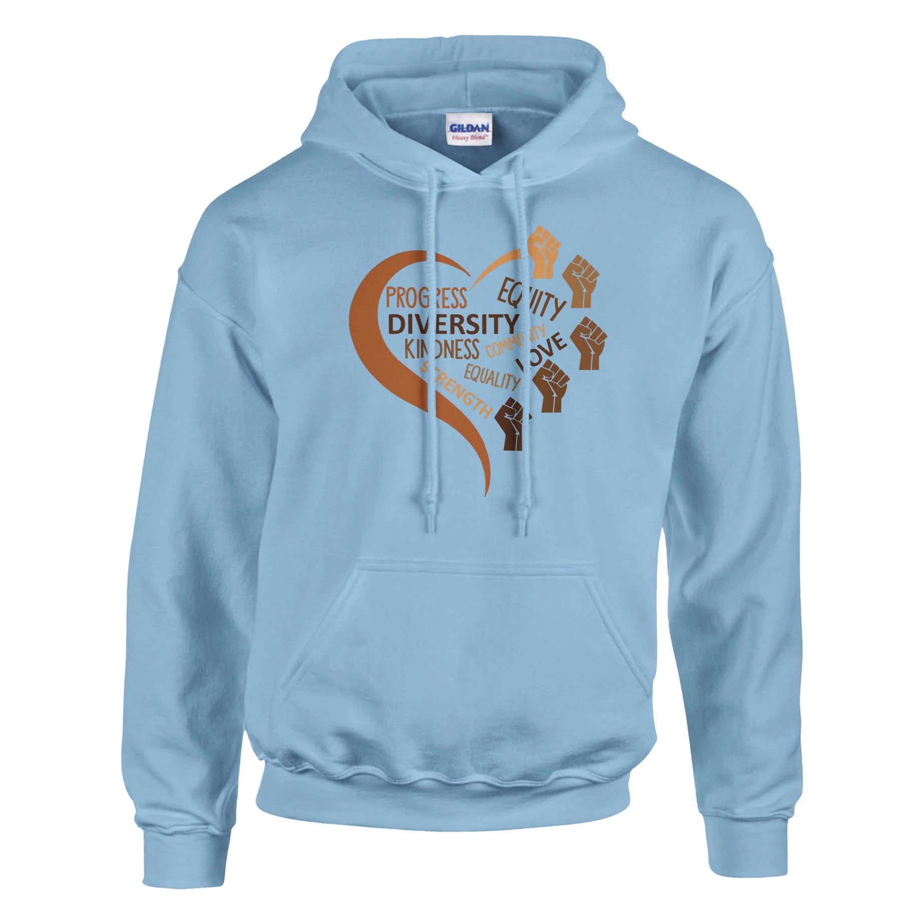 Black Equality Heart Hoodie For Men & Women - Prideful Roots