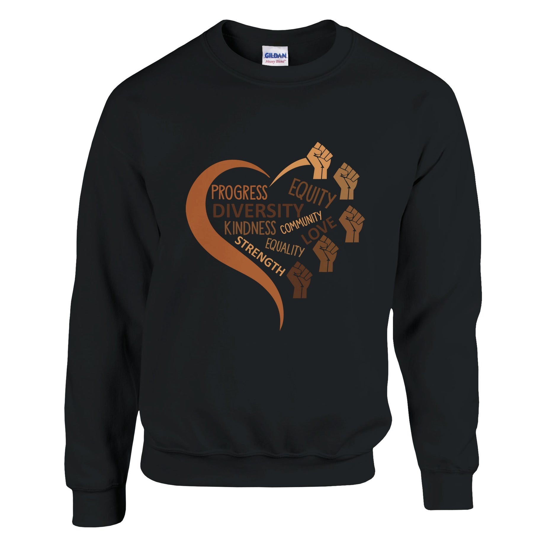 Black Equality Heart Sweatshirt For Men & Women - Prideful Roots