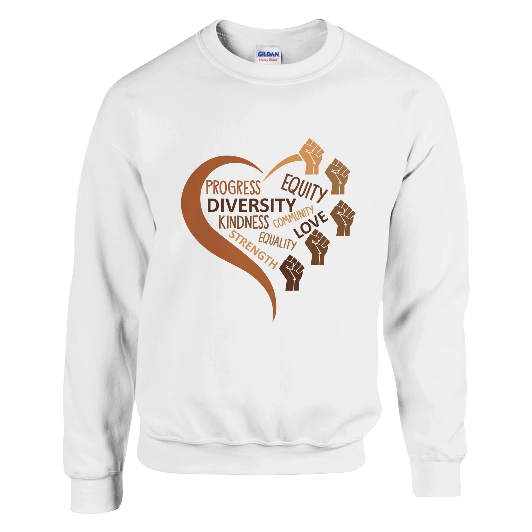 Black Equality Heart Sweatshirt For Men & Women - Prideful Roots