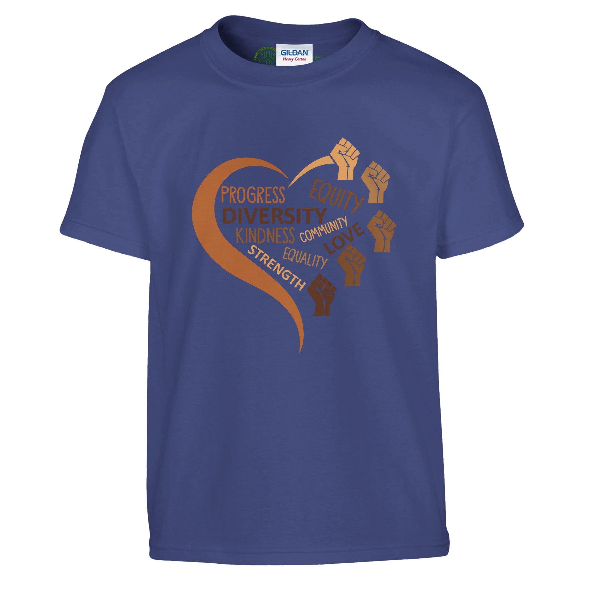 Black Equality Heart T-shirt For Kids - Prideful Roots