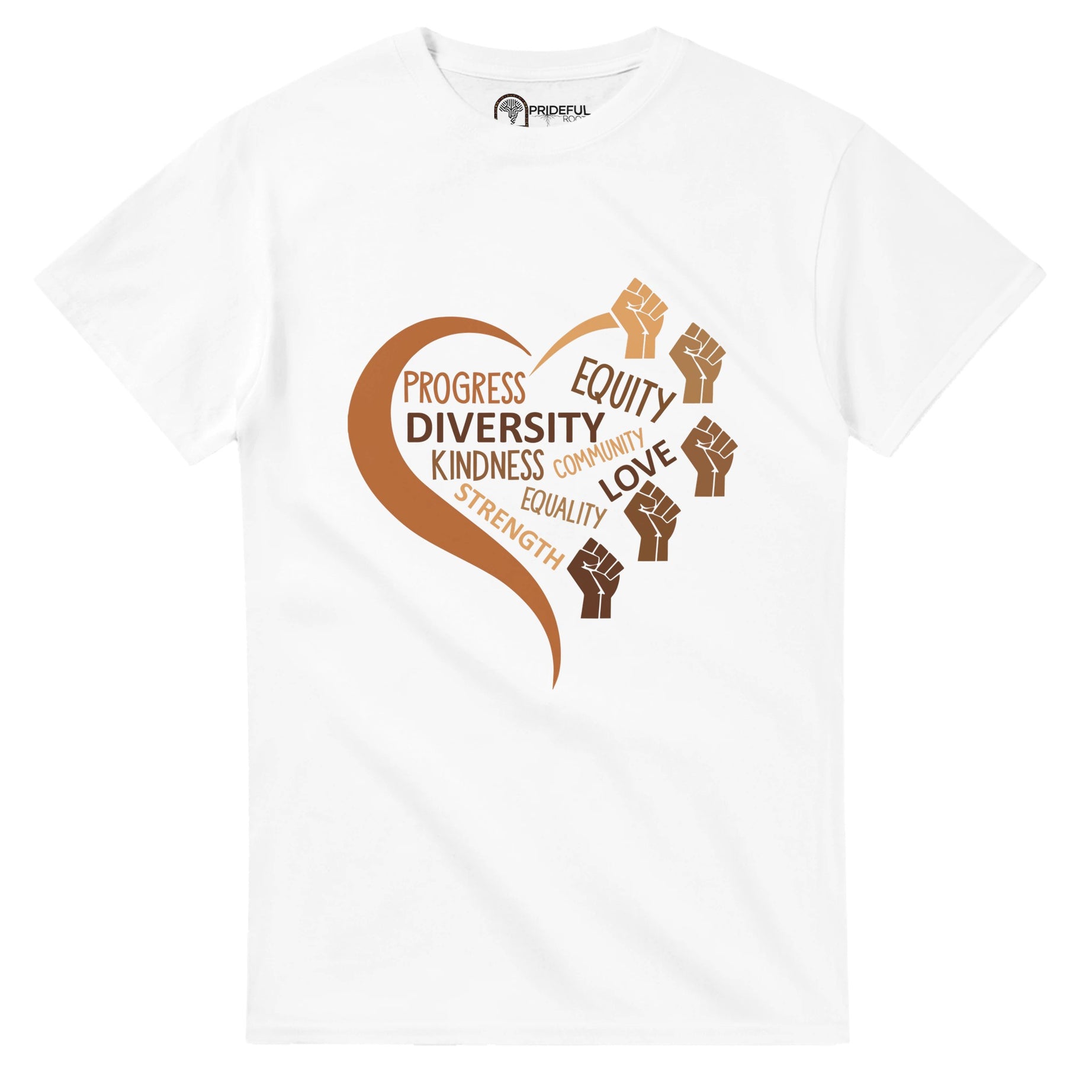 Black Equality Heart T-shirt For Men & Women - Prideful Roots