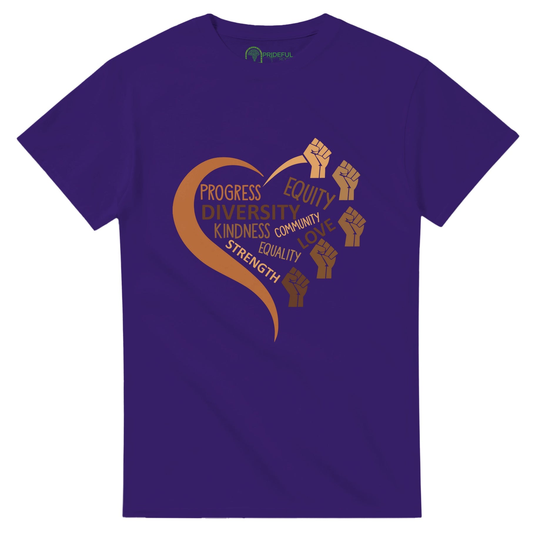 Black Equality Heart T-shirt For Men & Women - Prideful Roots