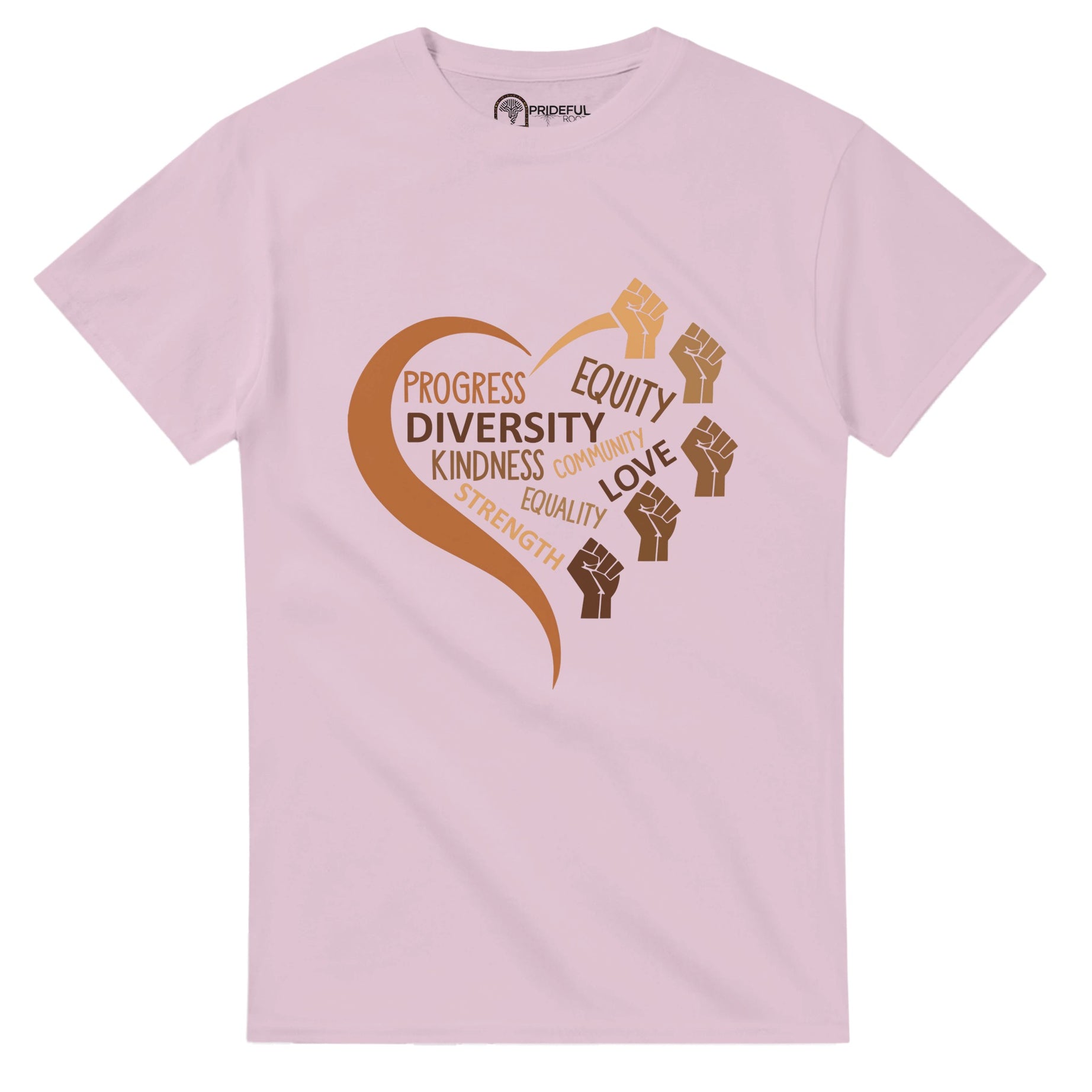 Black Equality Heart T-shirt For Men & Women - Prideful Roots