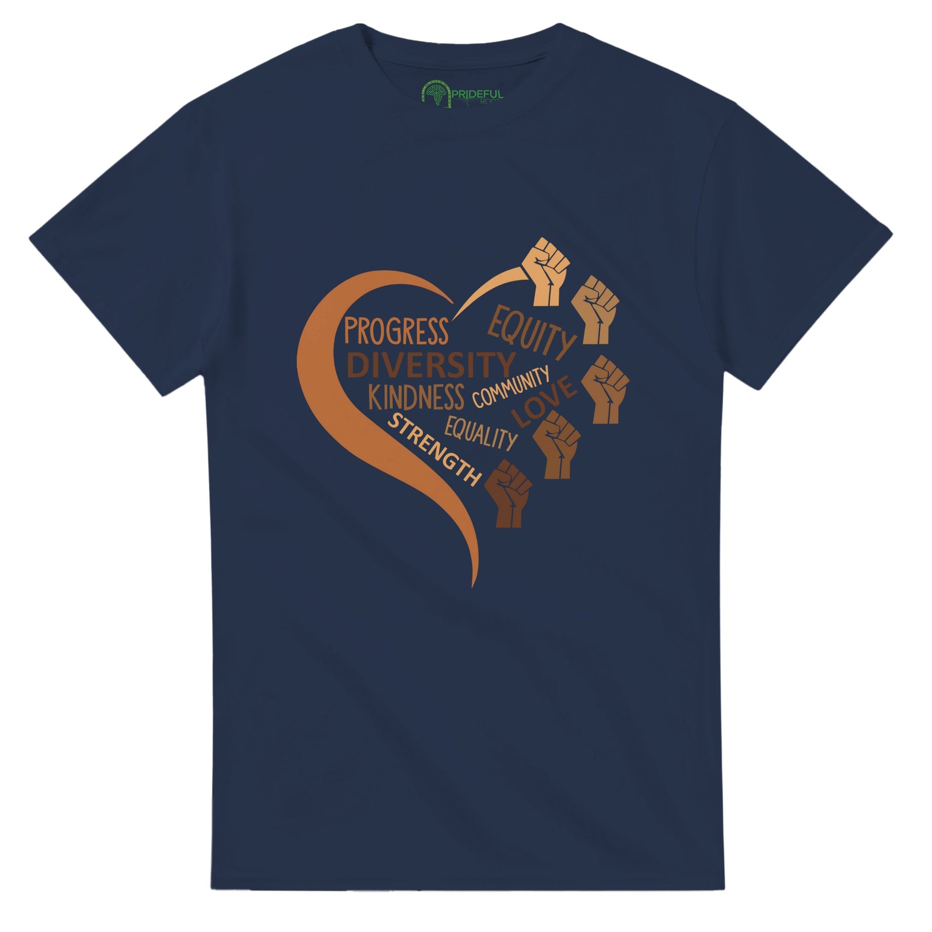 Black Equality Heart T-shirt For Men & Women - Prideful Roots