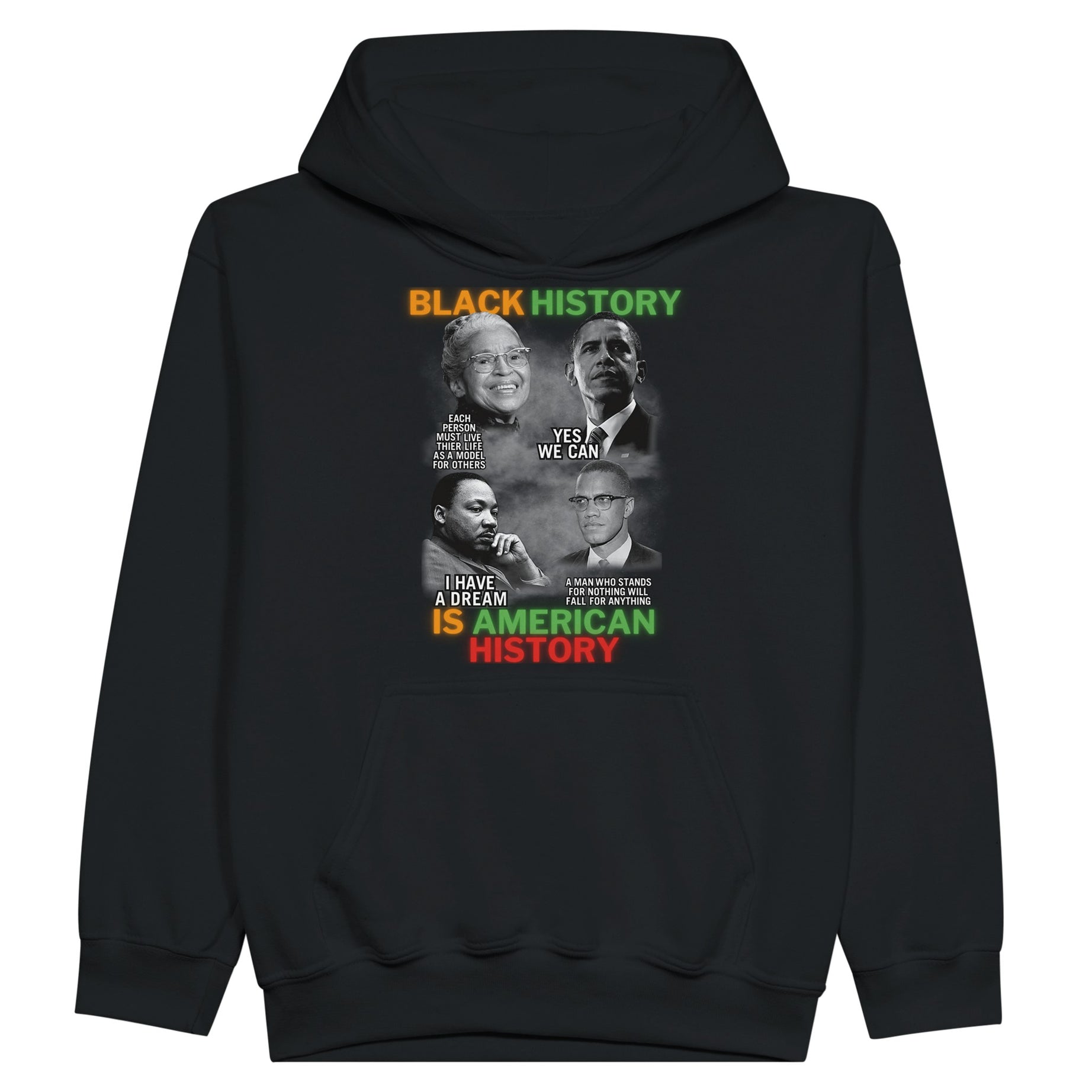 Black History Icons Quotes Hoodie For Kids - Prideful Roots