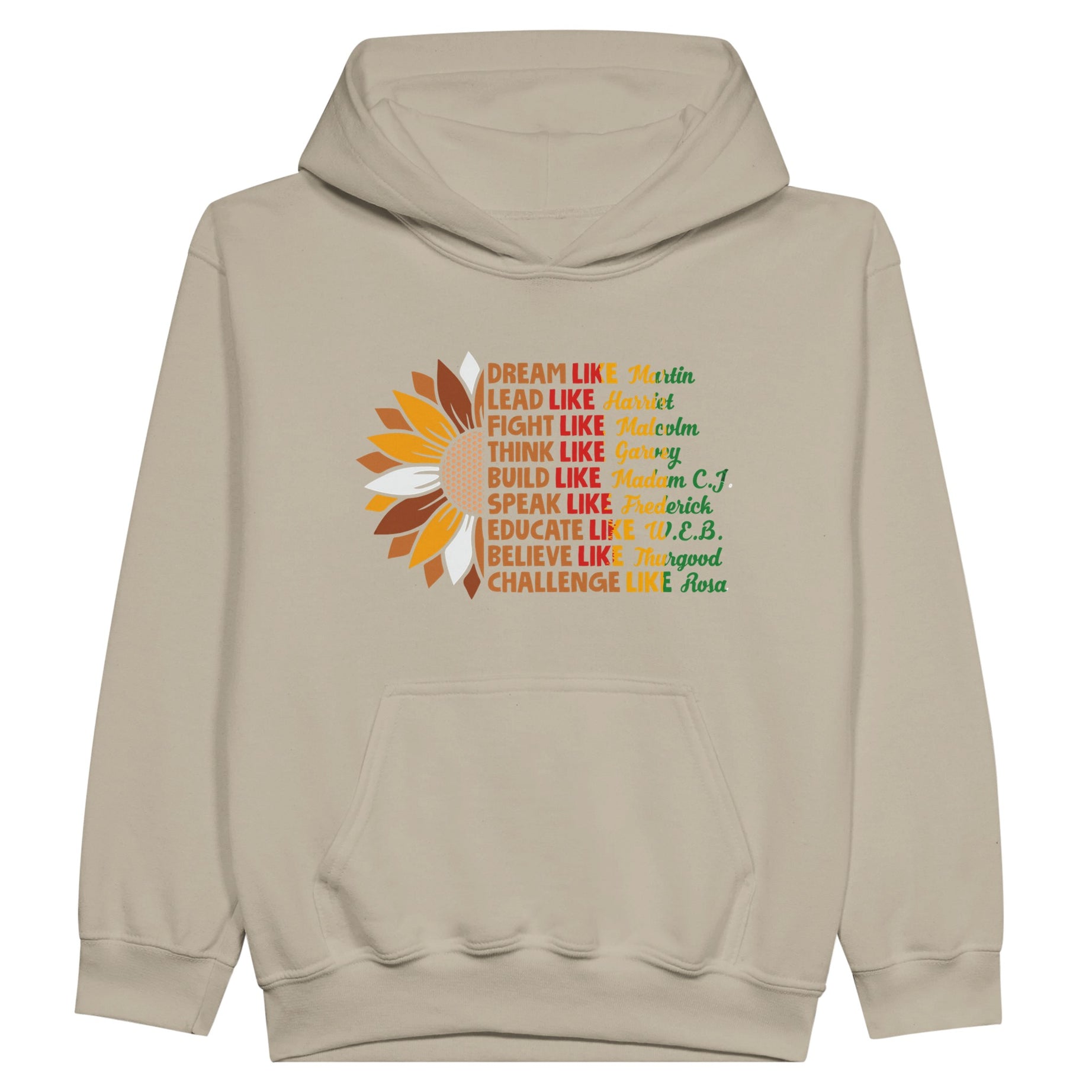 Black History Icons Sunflower Hoodie For Kids - Prideful Roots