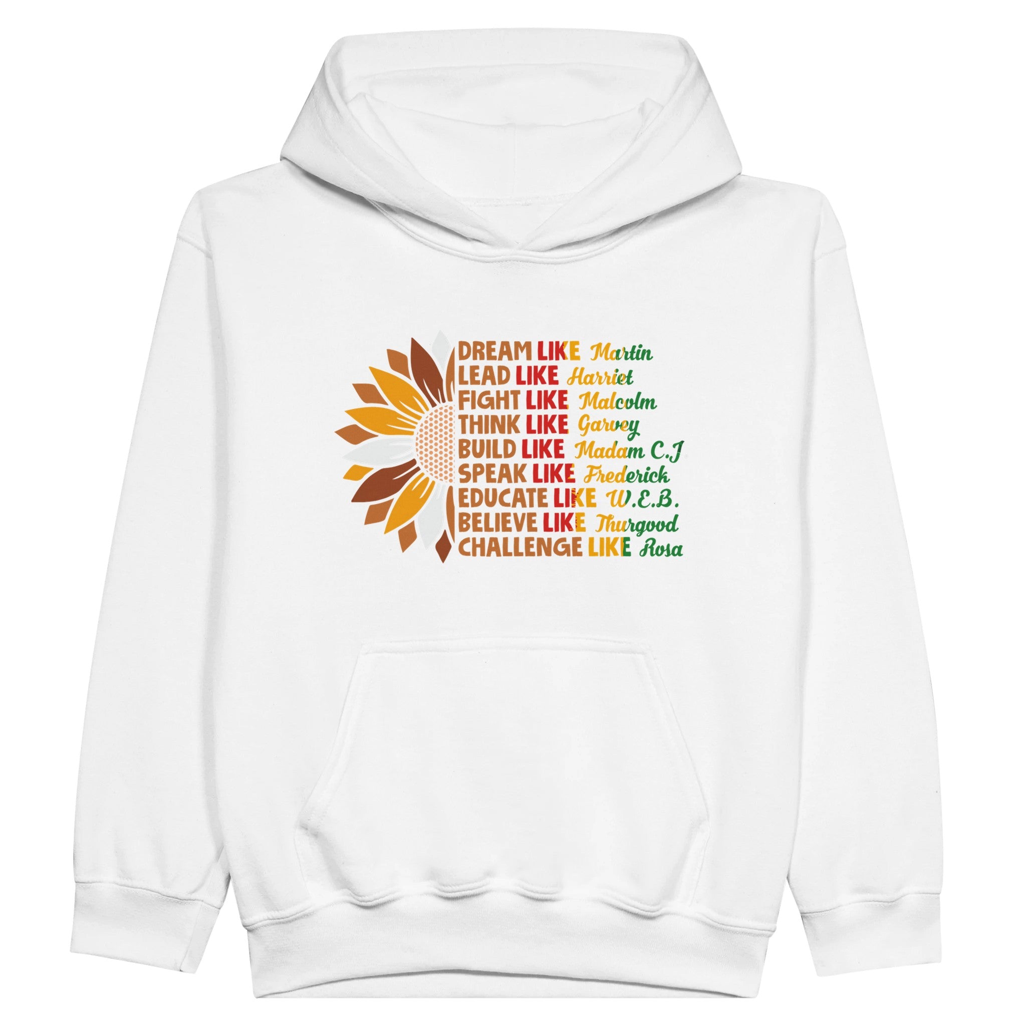 Black History Icons Sunflower Hoodie For Kids - Prideful Roots