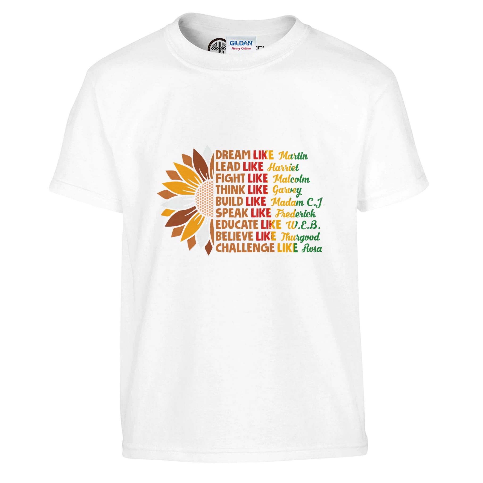 Black History Icons Sunflower T-shirt For Kids - Prideful Roots