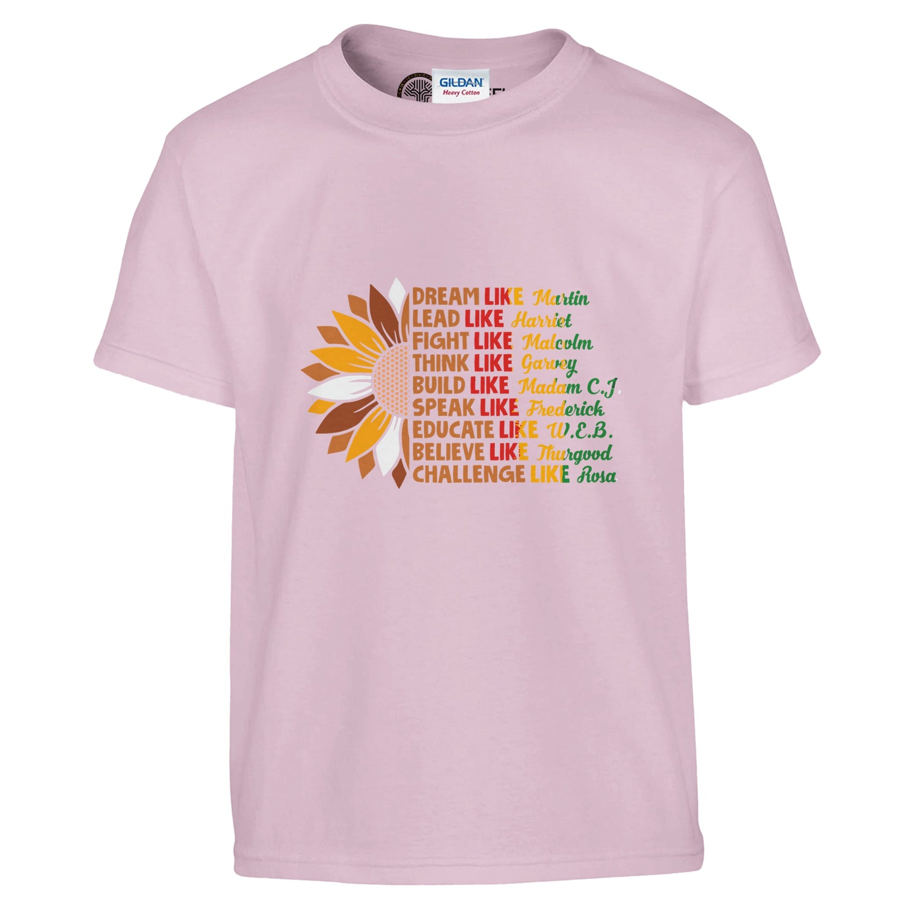 Black History Icons Sunflower T-shirt For Kids - Prideful Roots