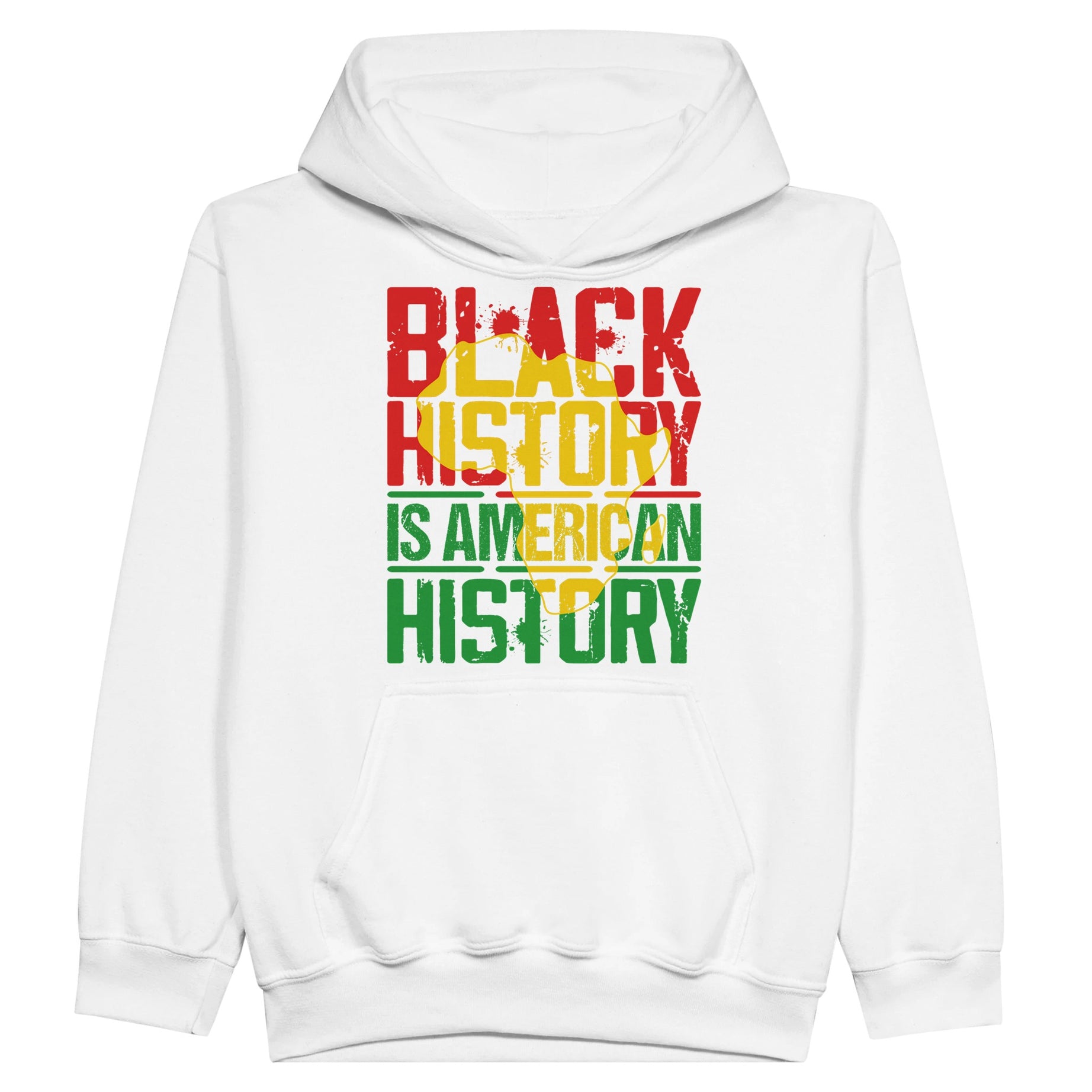 Black History is American History Africa Map Hoodie For Kids - Prideful Roots
