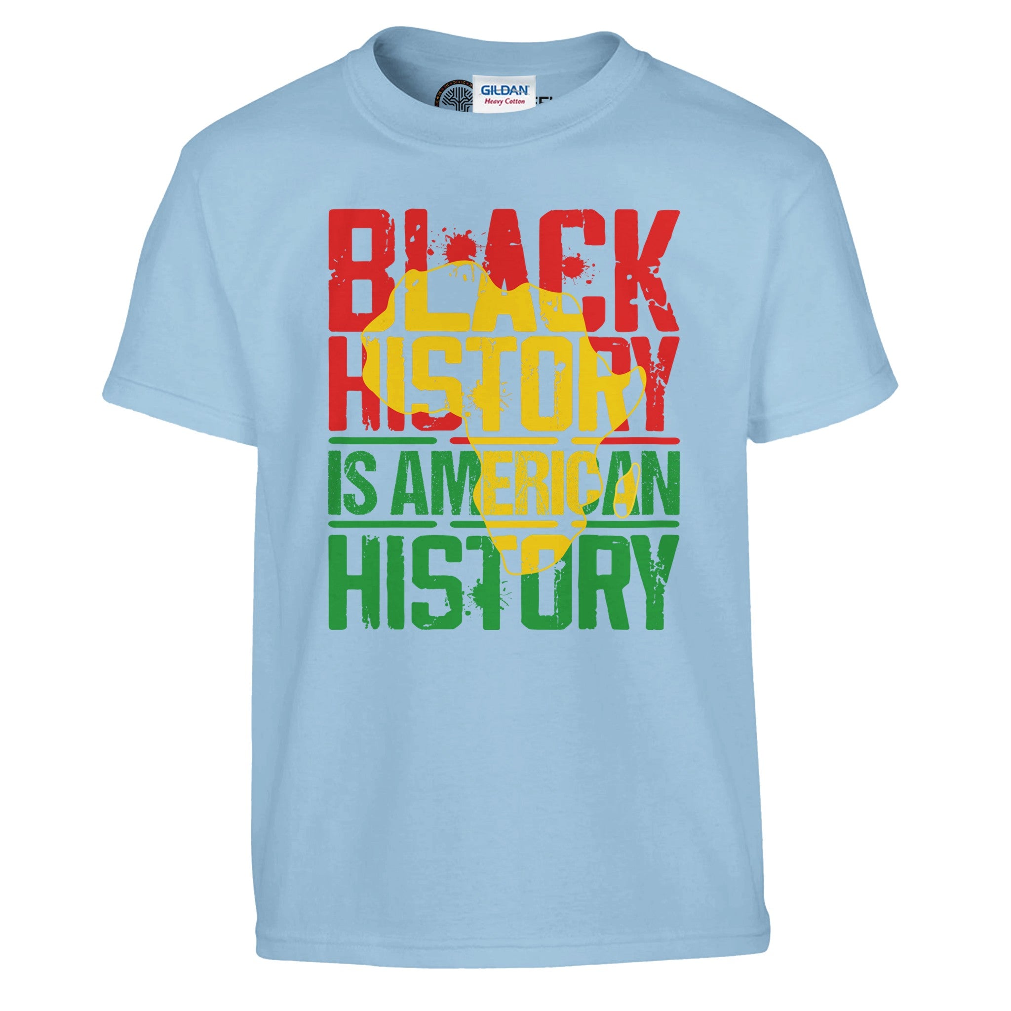 Black History is American History Africa Map T-shirt For Kids - Prideful Roots