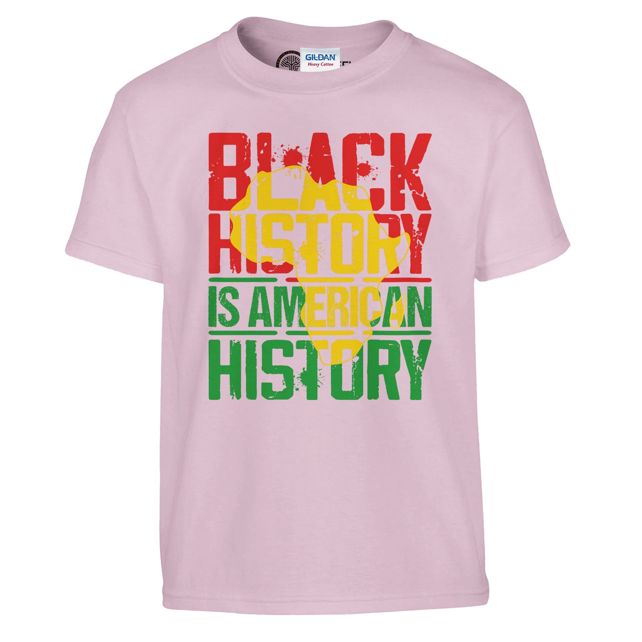 Black History is American History Africa Map T-shirt For Kids - Prideful Roots