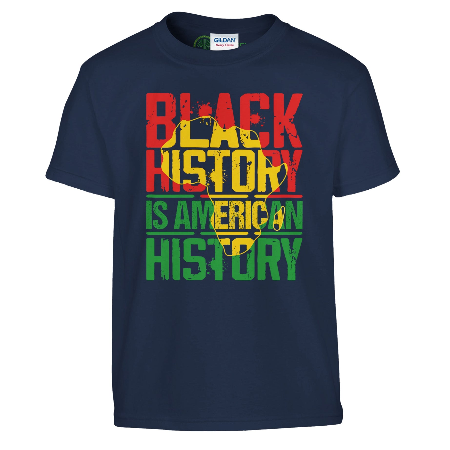 Black History is American History Africa Map T-shirt For Kids - Prideful Roots