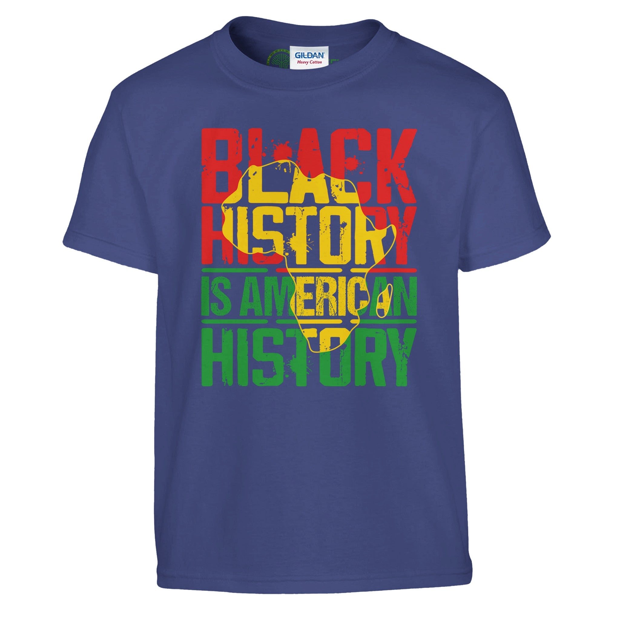 Black History is American History Africa Map T-shirt For Kids - Prideful Roots