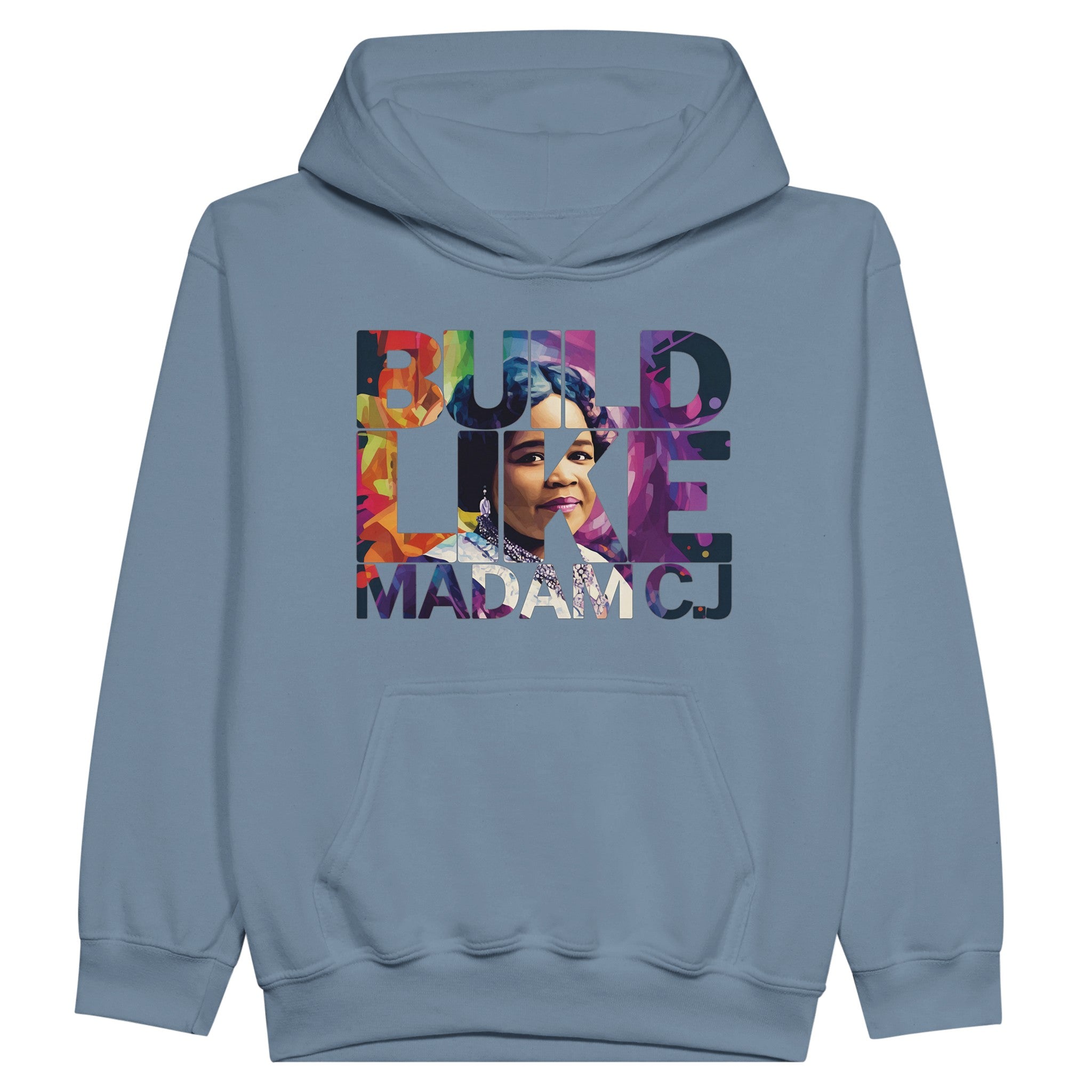 Build Like Madam C.J. | Black History Icon Hoodie For Kids - Prideful Roots