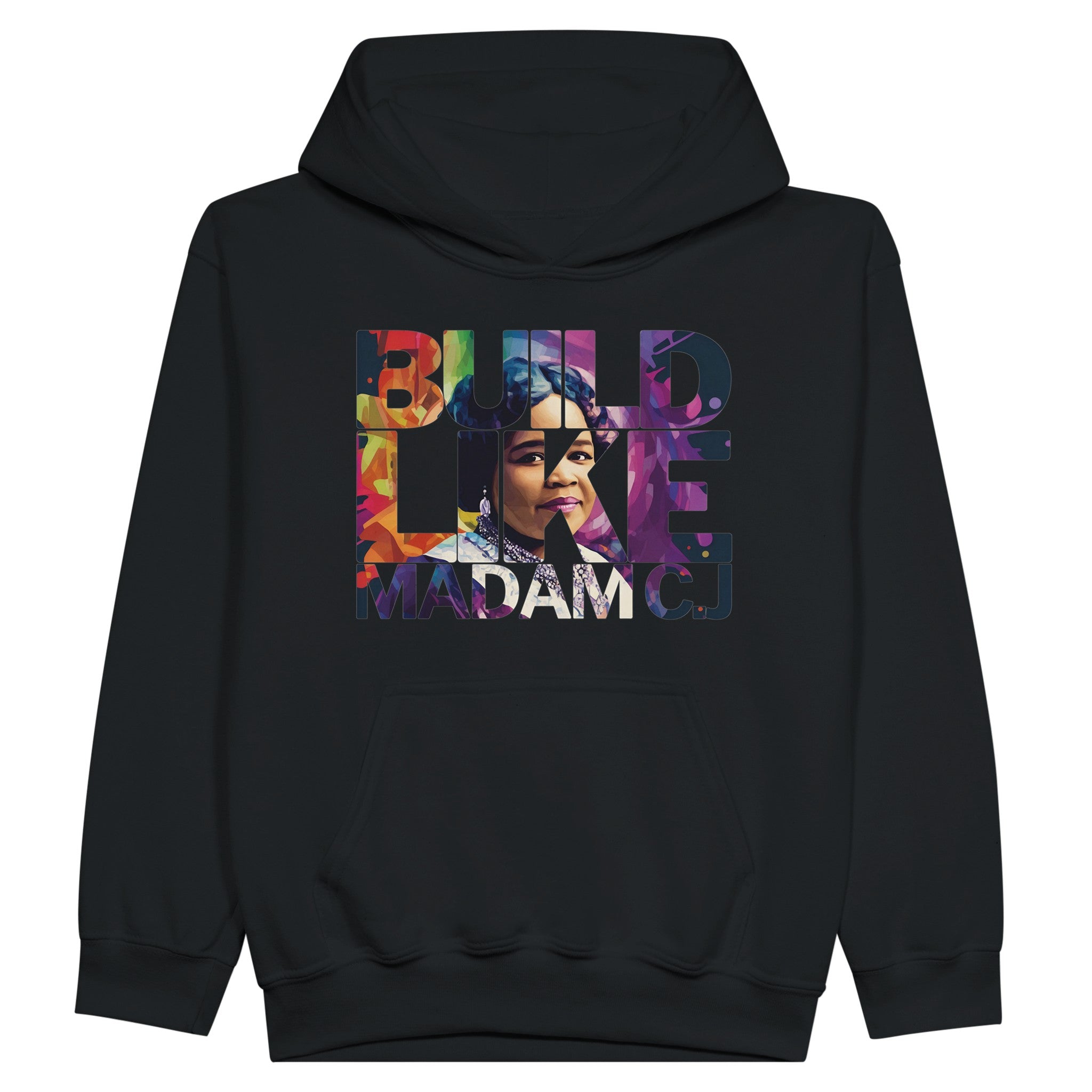 Build Like Madam C.J. | Black History Icon Hoodie For Kids - Prideful Roots