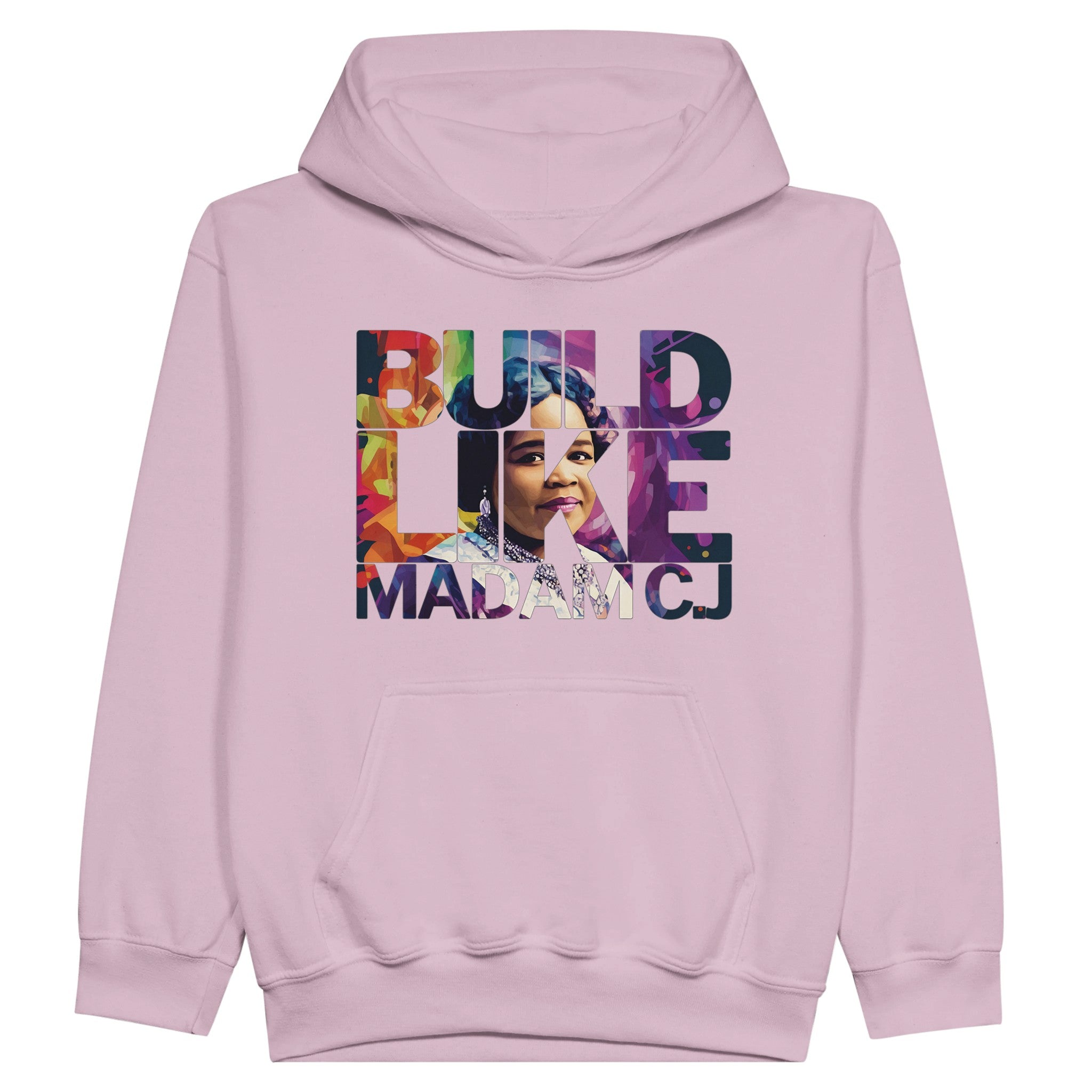 Build Like Madam C.J. | Black History Icon Hoodie For Kids - Prideful Roots
