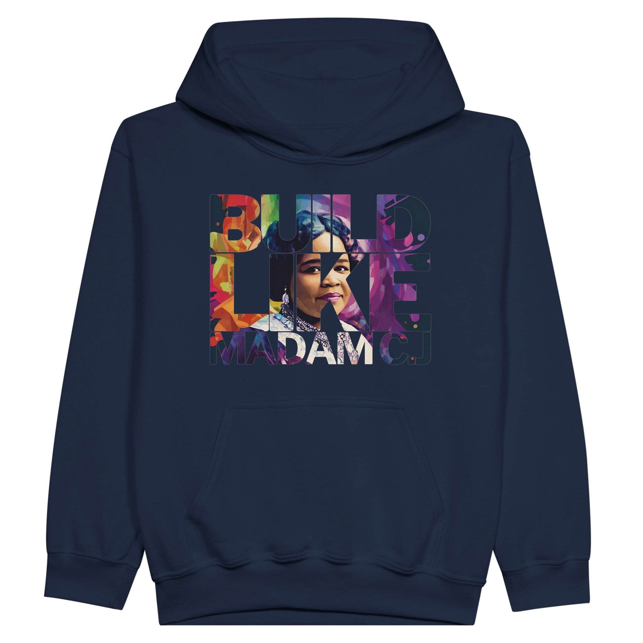 Build Like Madam C.J. | Black History Icon Hoodie For Kids - Prideful Roots