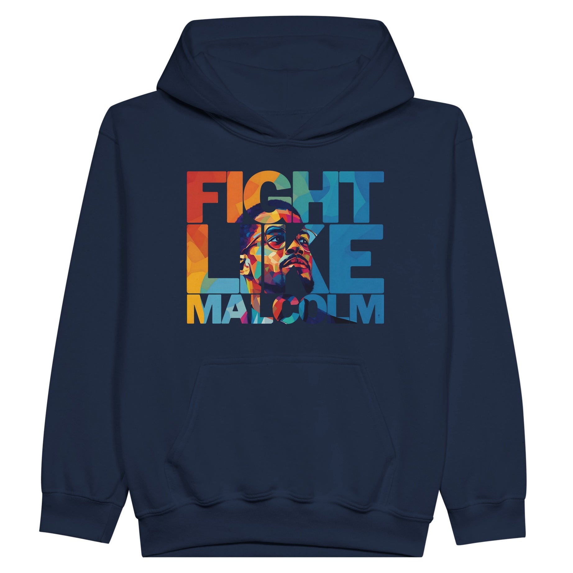 Fight Like Malcolm | Black History Icon Hoodie For Kids - Prideful Roots