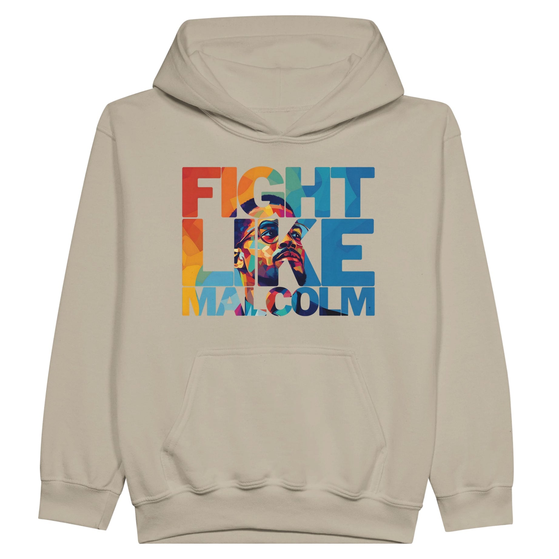 Fight Like Malcolm | Black History Icon Hoodie For Kids - Prideful Roots