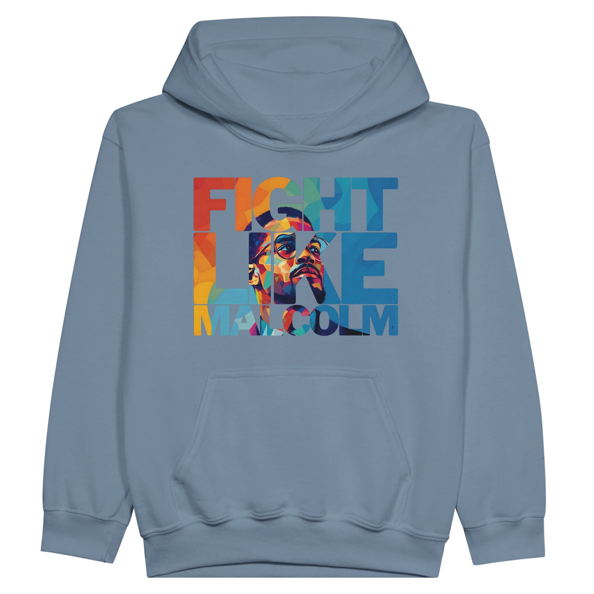 Fight Like Malcolm | Black History Icon Hoodie For Kids - Prideful Roots