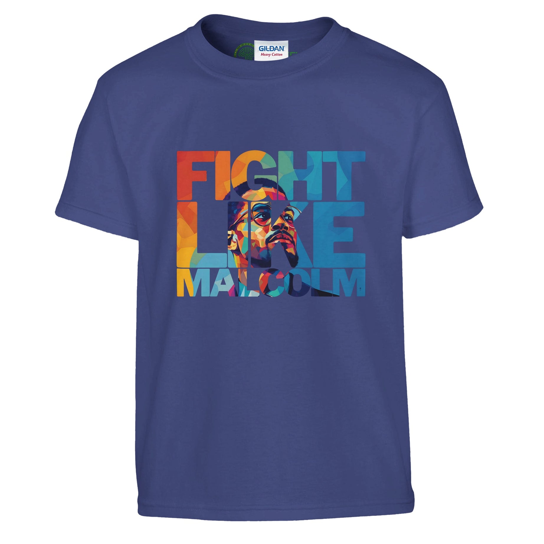 Fight Like Malcolm | Black History Icon T-shirt For Kids - Prideful Roots