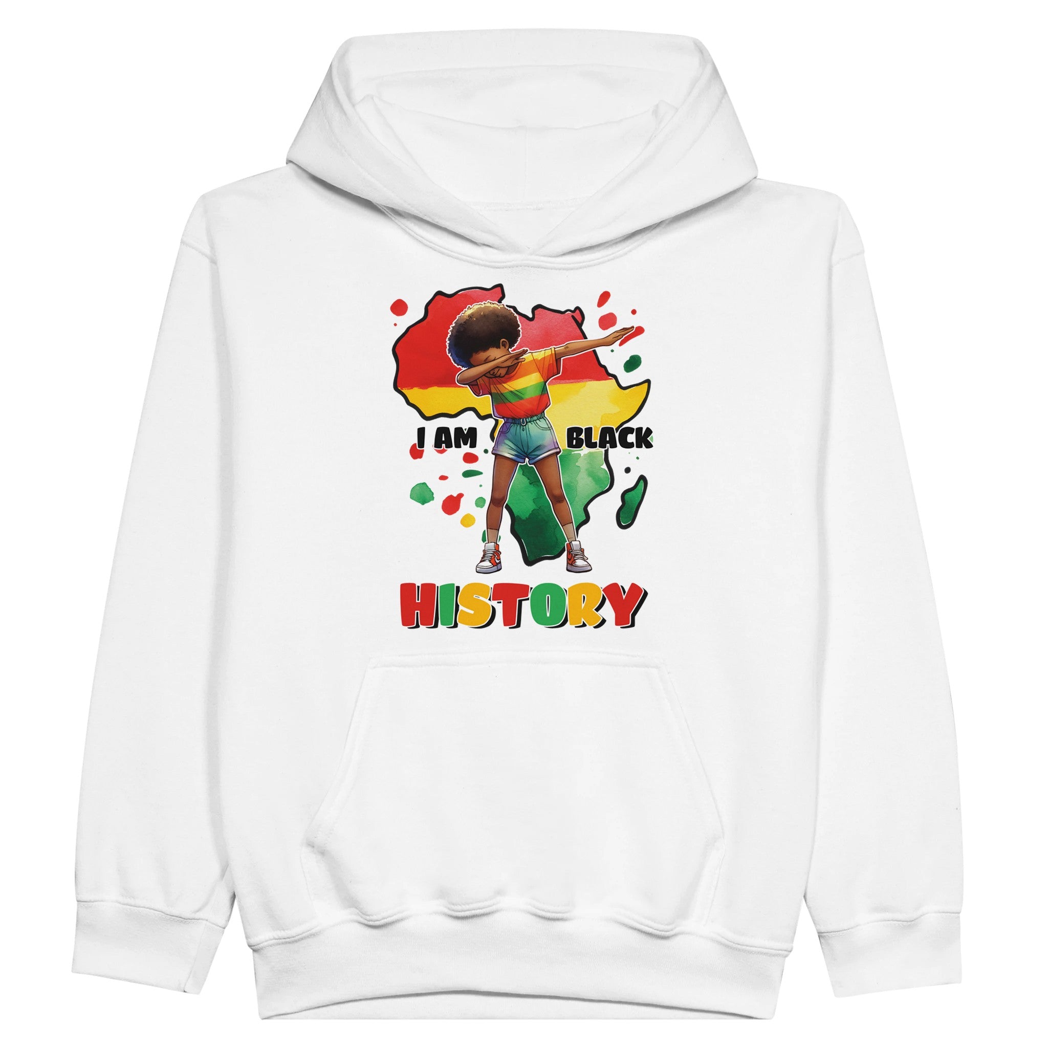 I Am Black History Afro Girl Hoodie For Kids - Prideful Roots