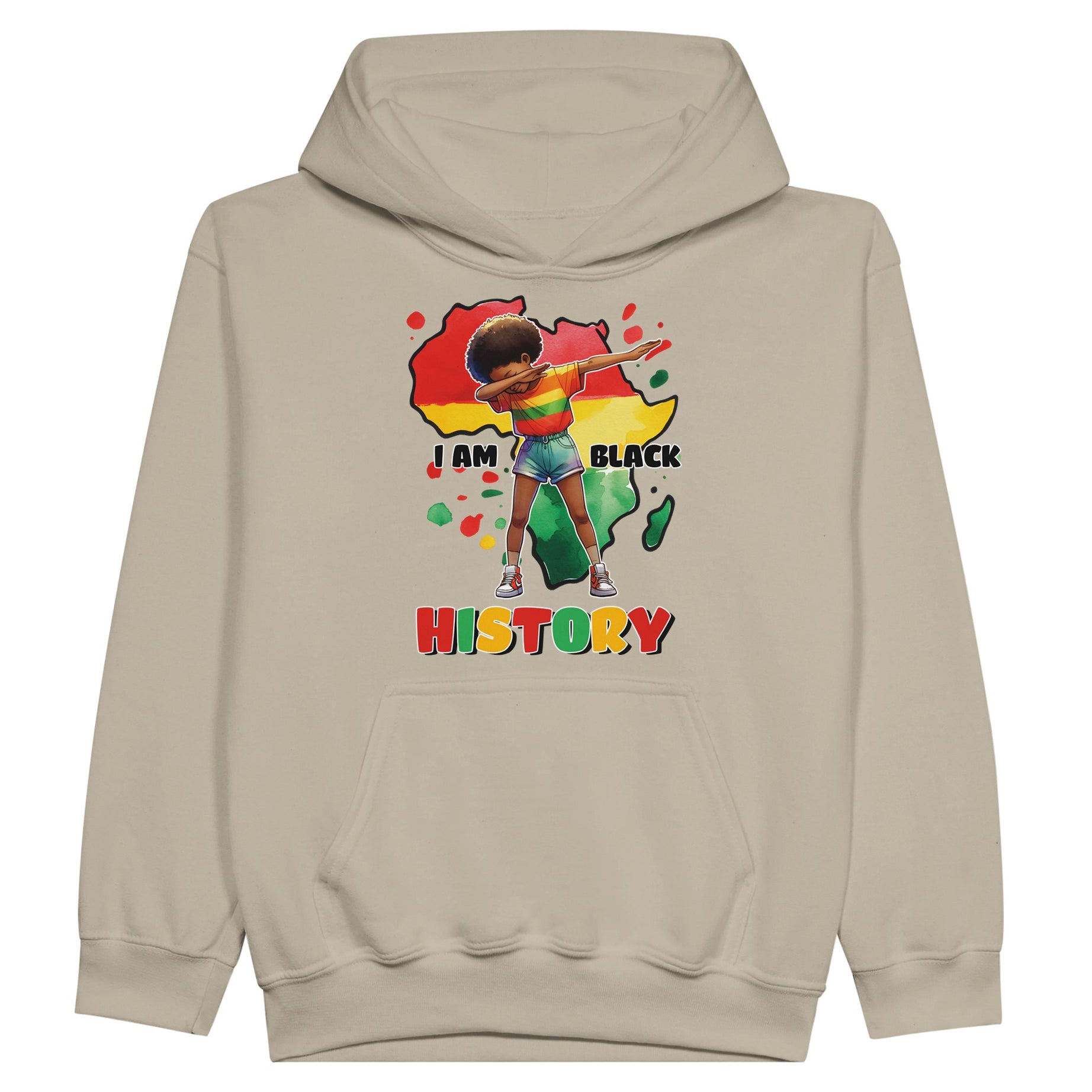 I Am Black History Afro Girl Hoodie For Kids - Prideful Roots