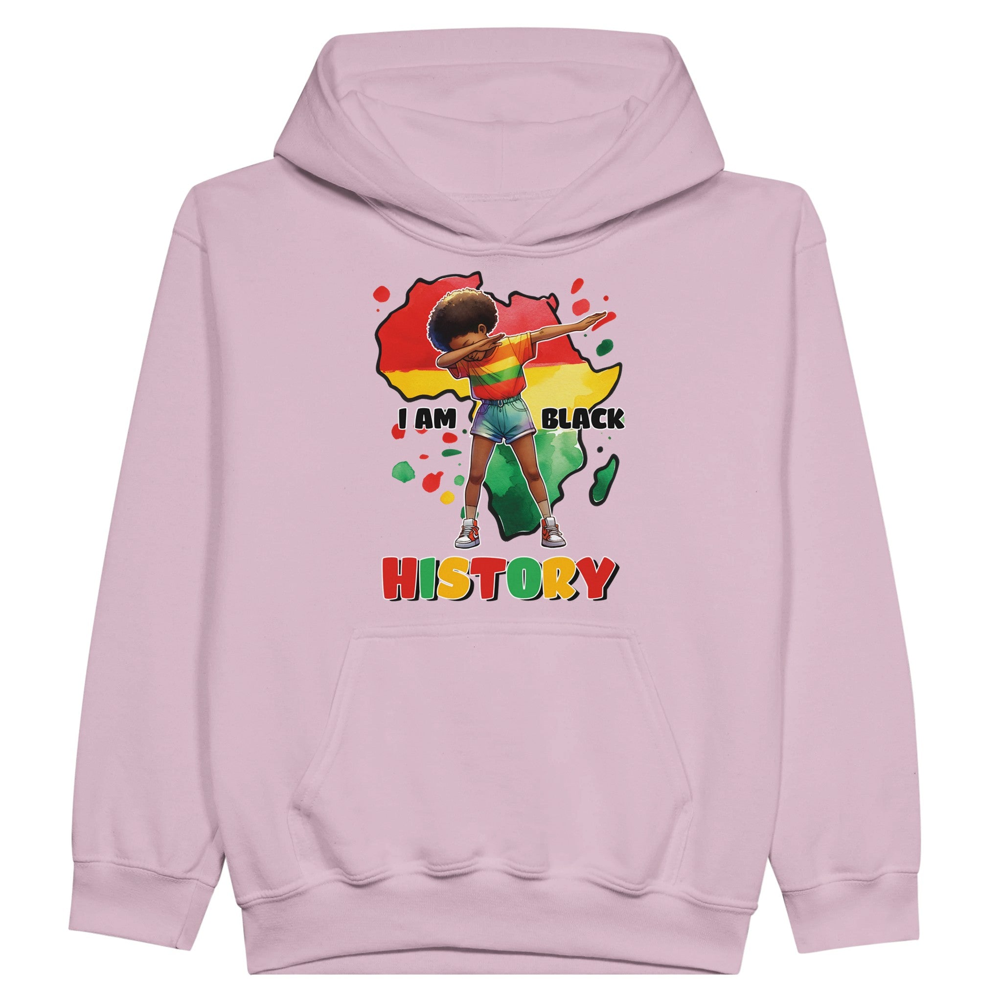 I Am Black History Afro Girl Hoodie For Kids - Prideful Roots