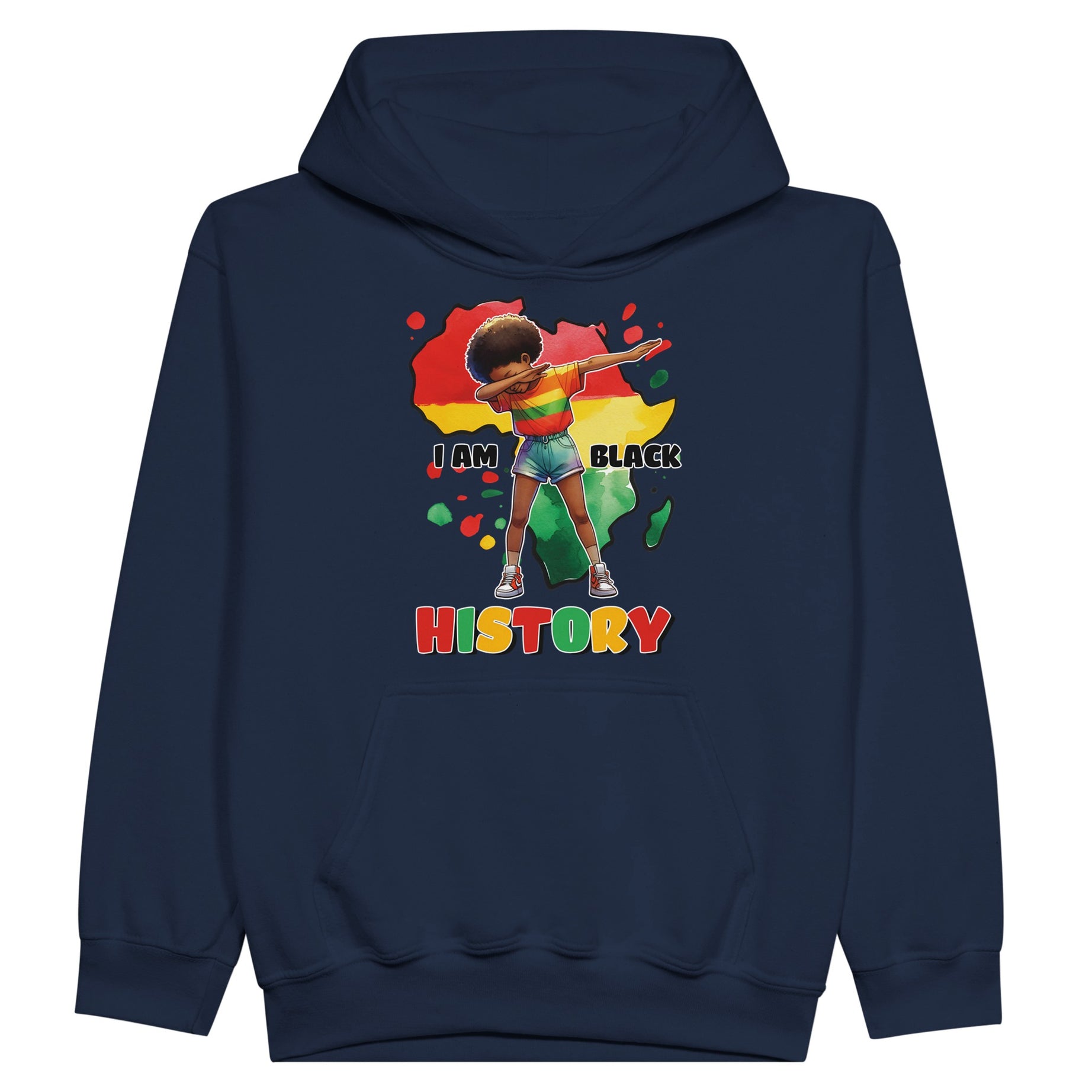 I Am Black History Afro Girl Hoodie For Kids - Prideful Roots
