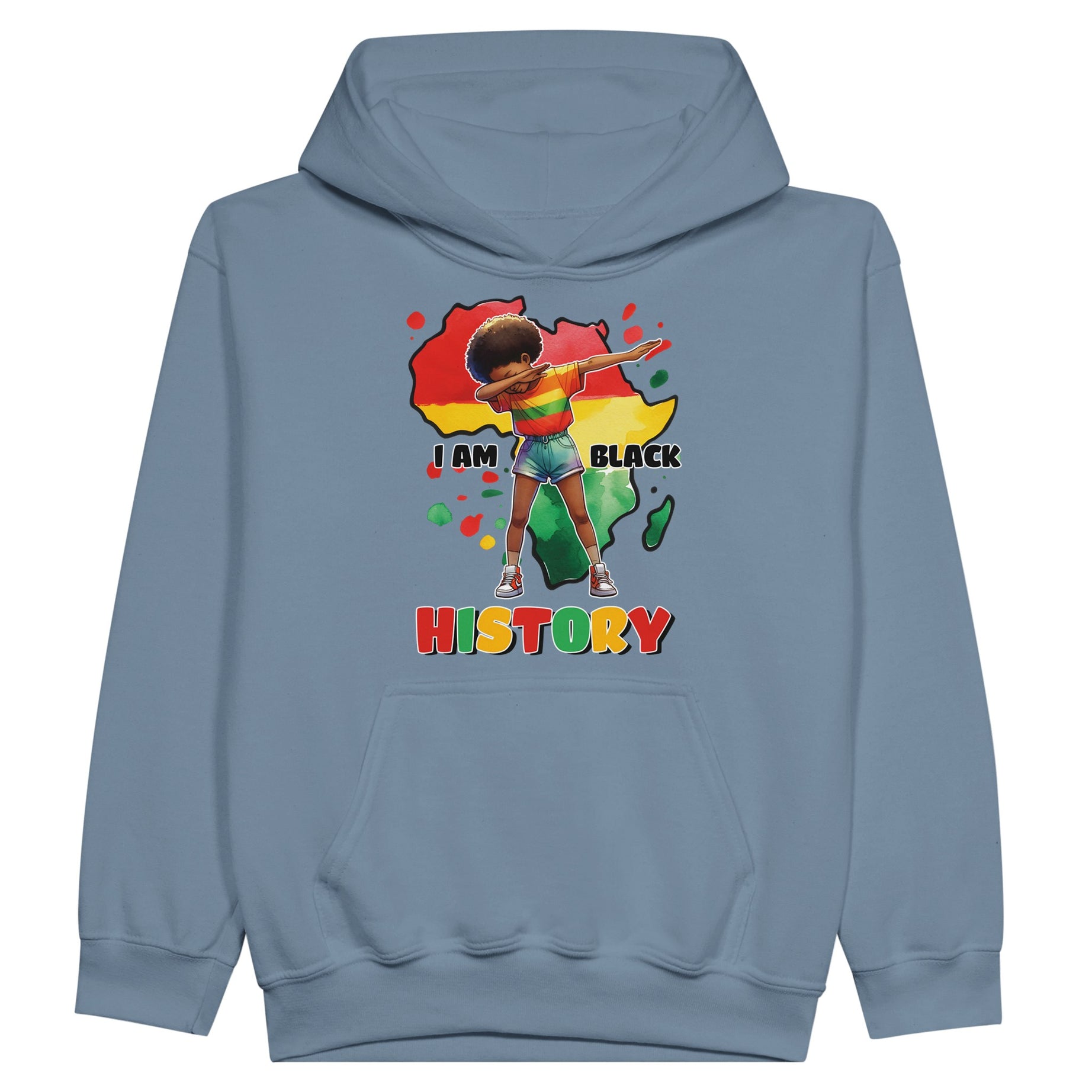 I Am Black History Afro Girl Hoodie For Kids - Prideful Roots