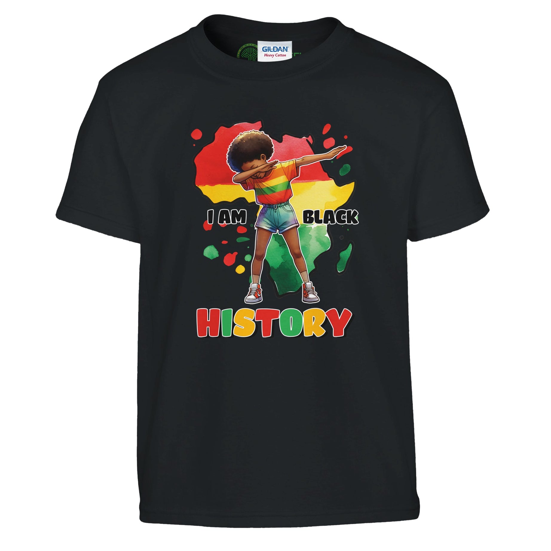 I Am Black History Afro Girl T-shirt For Kids - Prideful Roots