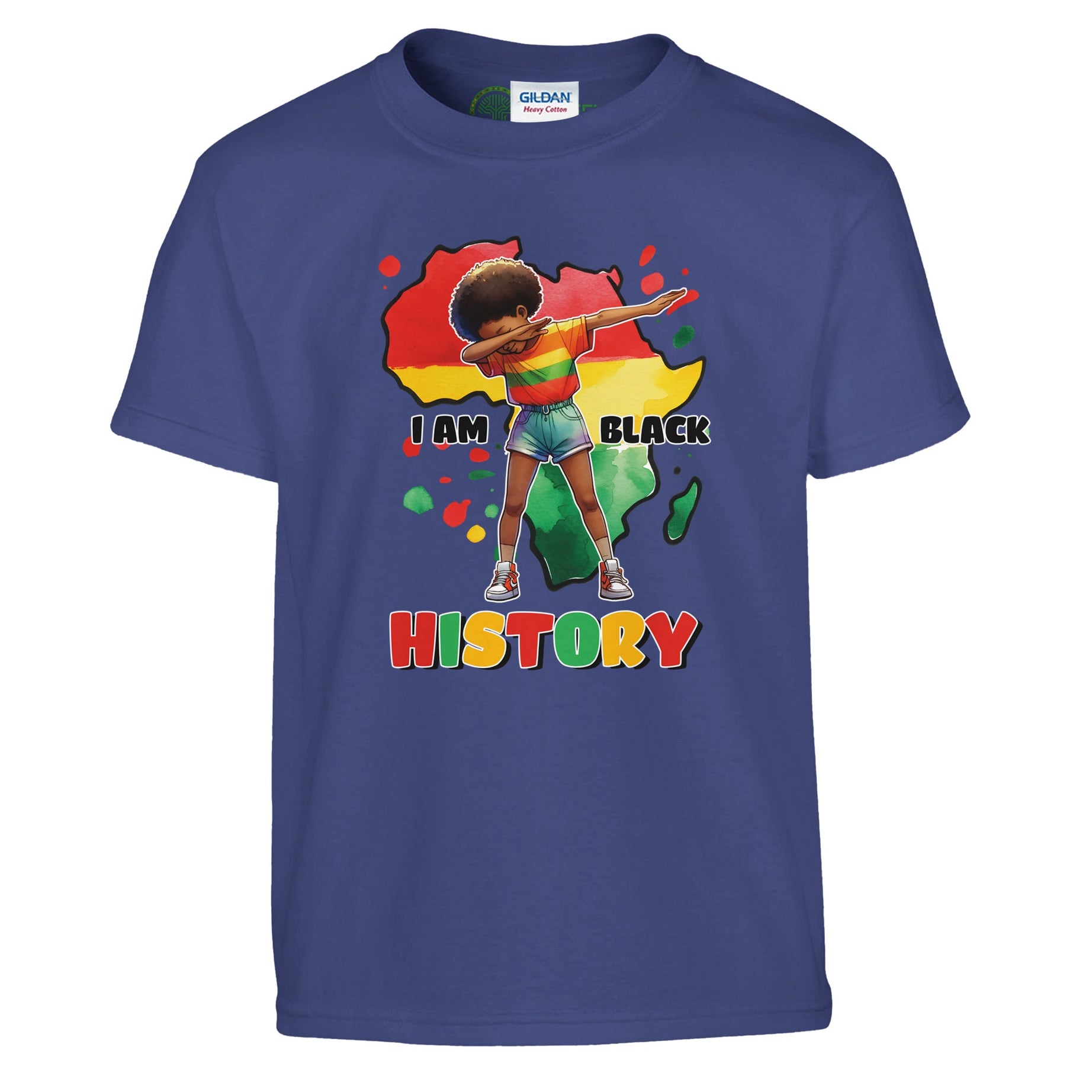 I Am Black History Afro Girl T-shirt For Kids - Prideful Roots