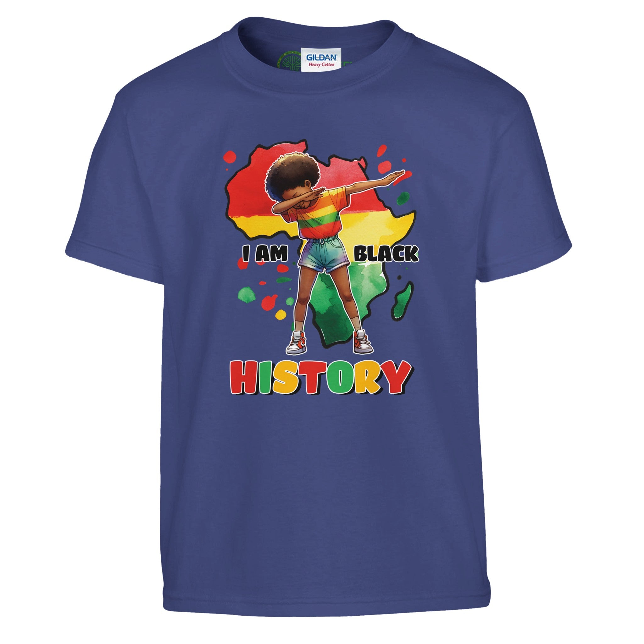 I Am Black History Afro Girl T-shirt For Kids - Prideful Roots