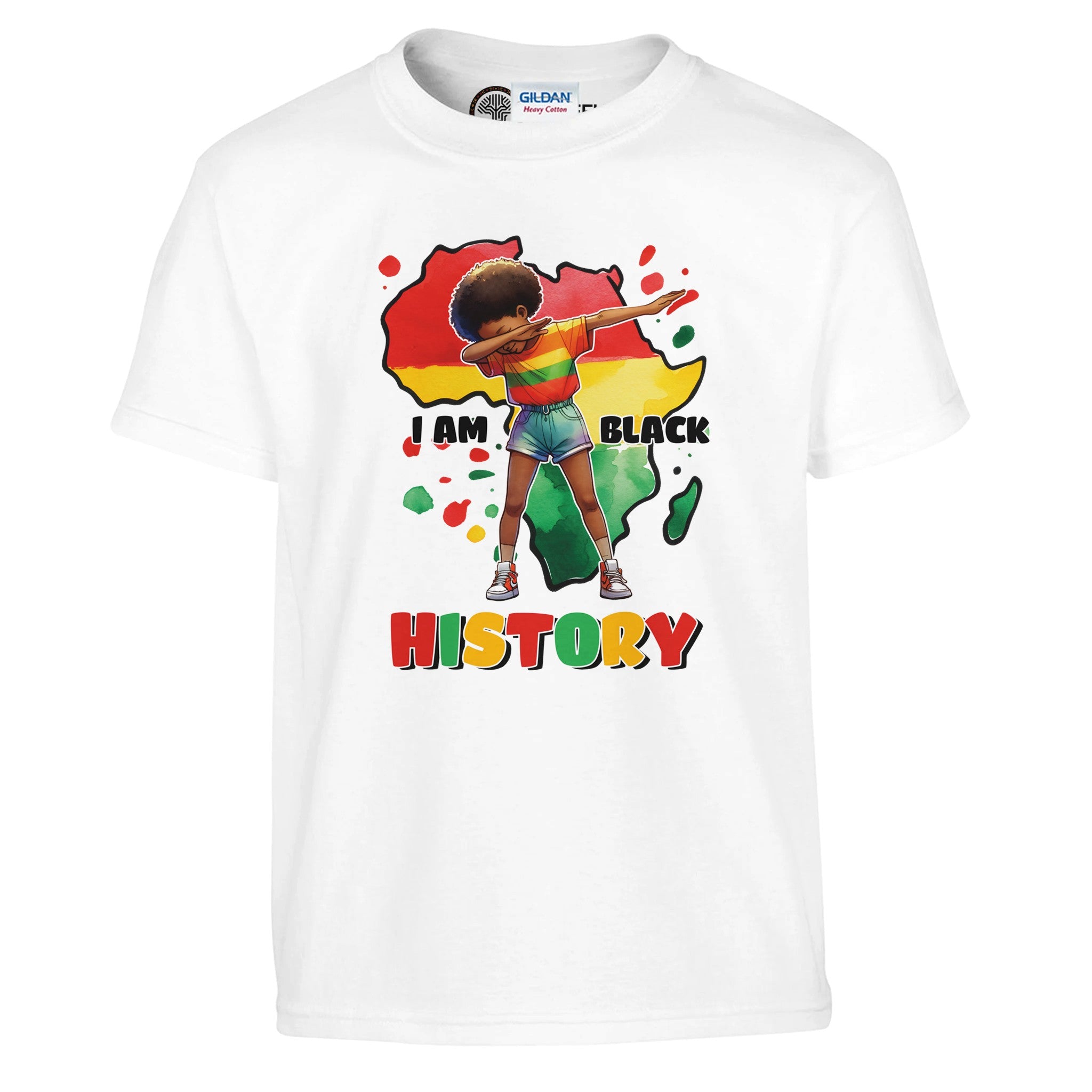 I Am Black History Afro Girl T-shirt For Kids - Prideful Roots