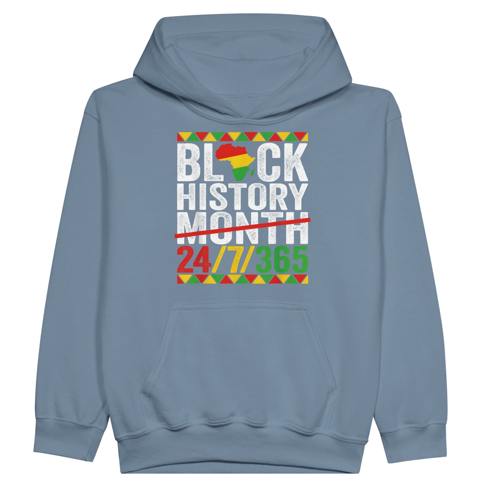 Black History Month 24/7/365 Hoodie For Kids - Prideful Roots