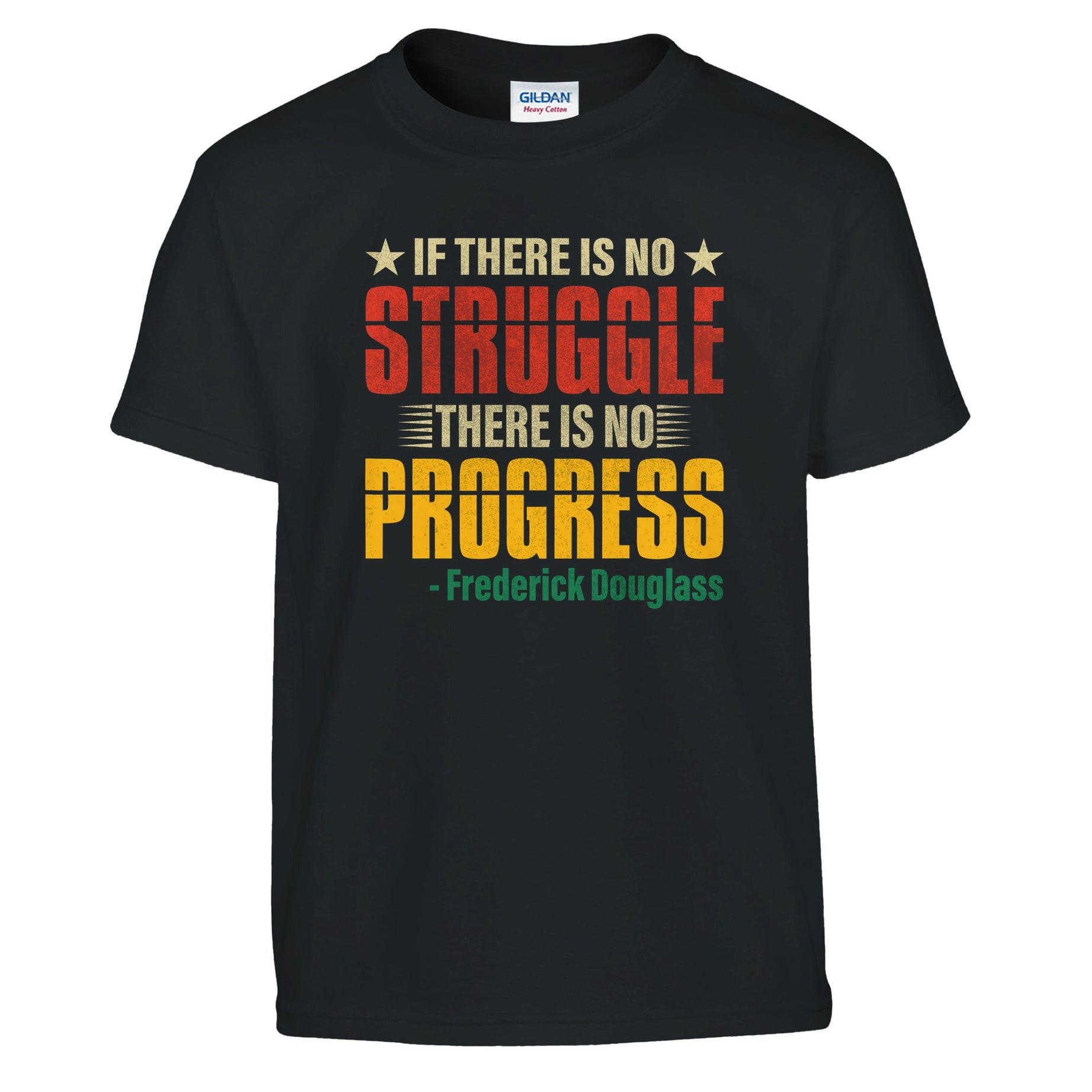 No Struggle No Progress Frederick Douglass T-shirt For Kids - Prideful Roots