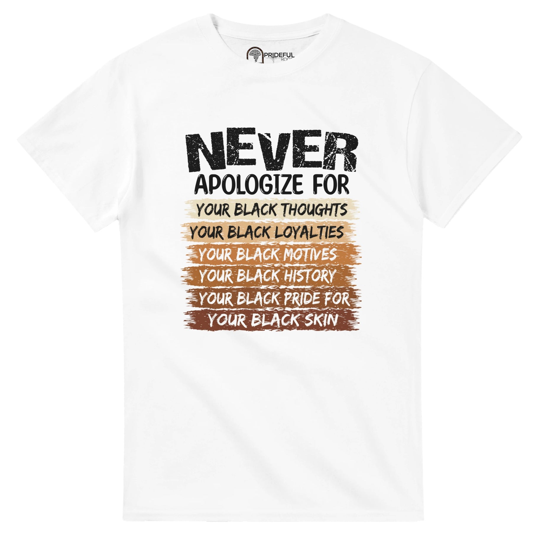 Never Apologize For Your Blackness T-shirt For Men & Women - Prideful Roots