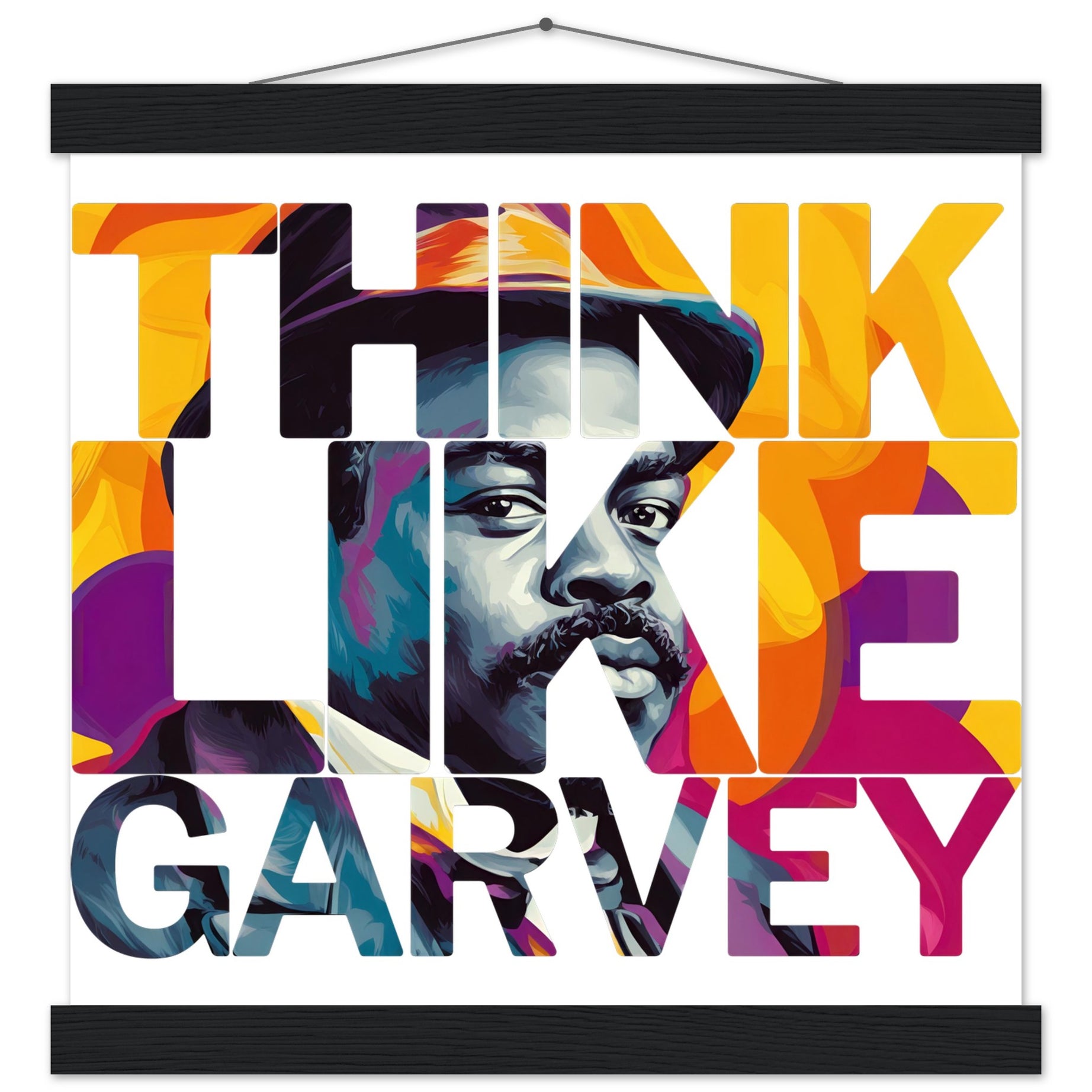 Think Like Garvey | Black History Wall Art – Framed, Unframed, or Magnetic Hanger - Prideful Roots