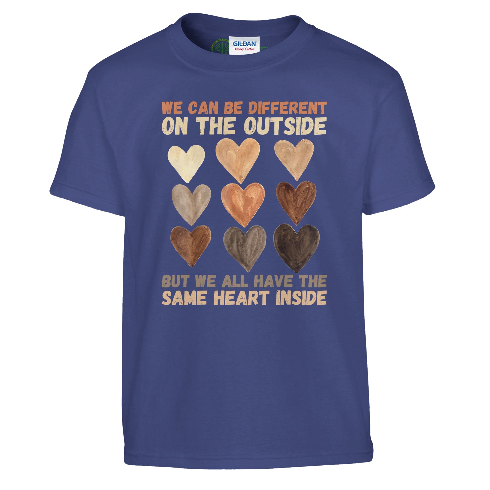 Different Outside, Same Heart Inside T-shirt For Kids - Prideful Roots