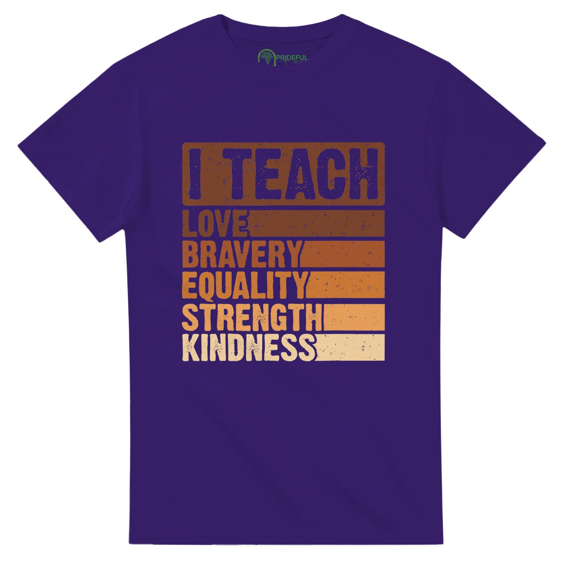 I Teach Love, Bravery, Equality, Strength, Kindness T-shirt For Men & Women - Prideful Roots