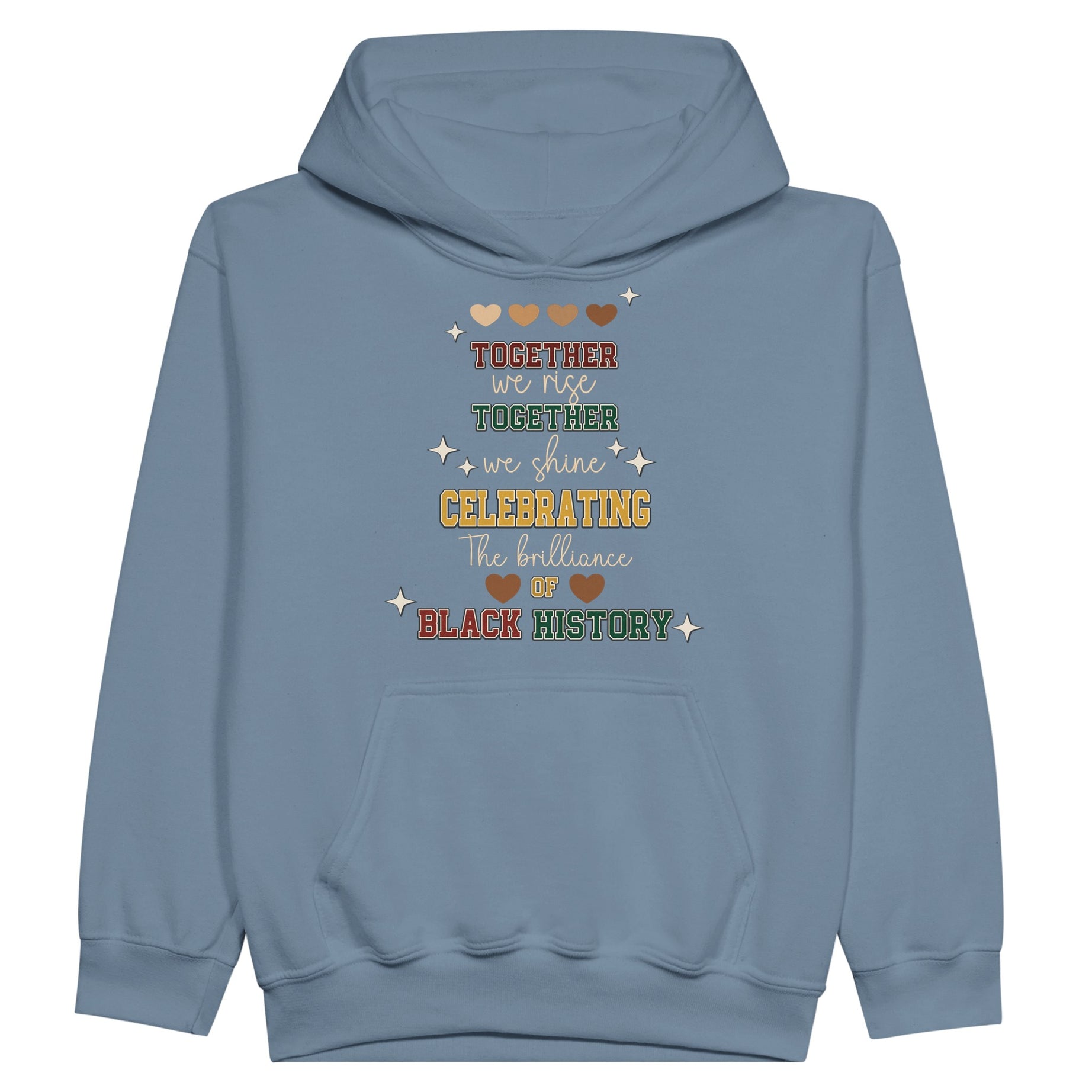 Together We Rise, Celebrating Black History Hoodie For Kids - Prideful Roots