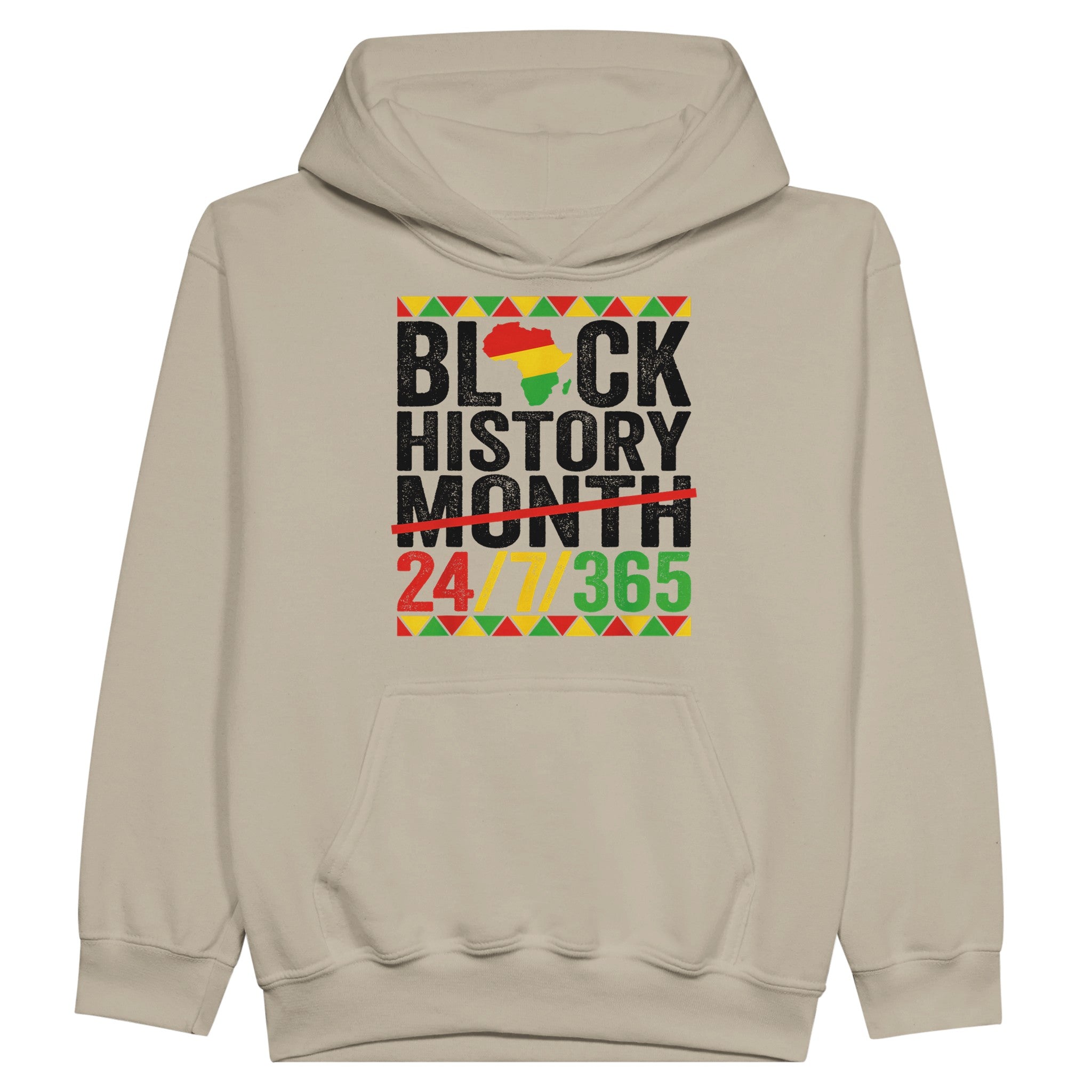 Black History Month 24/7/365 Hoodie For Kids - Prideful Roots