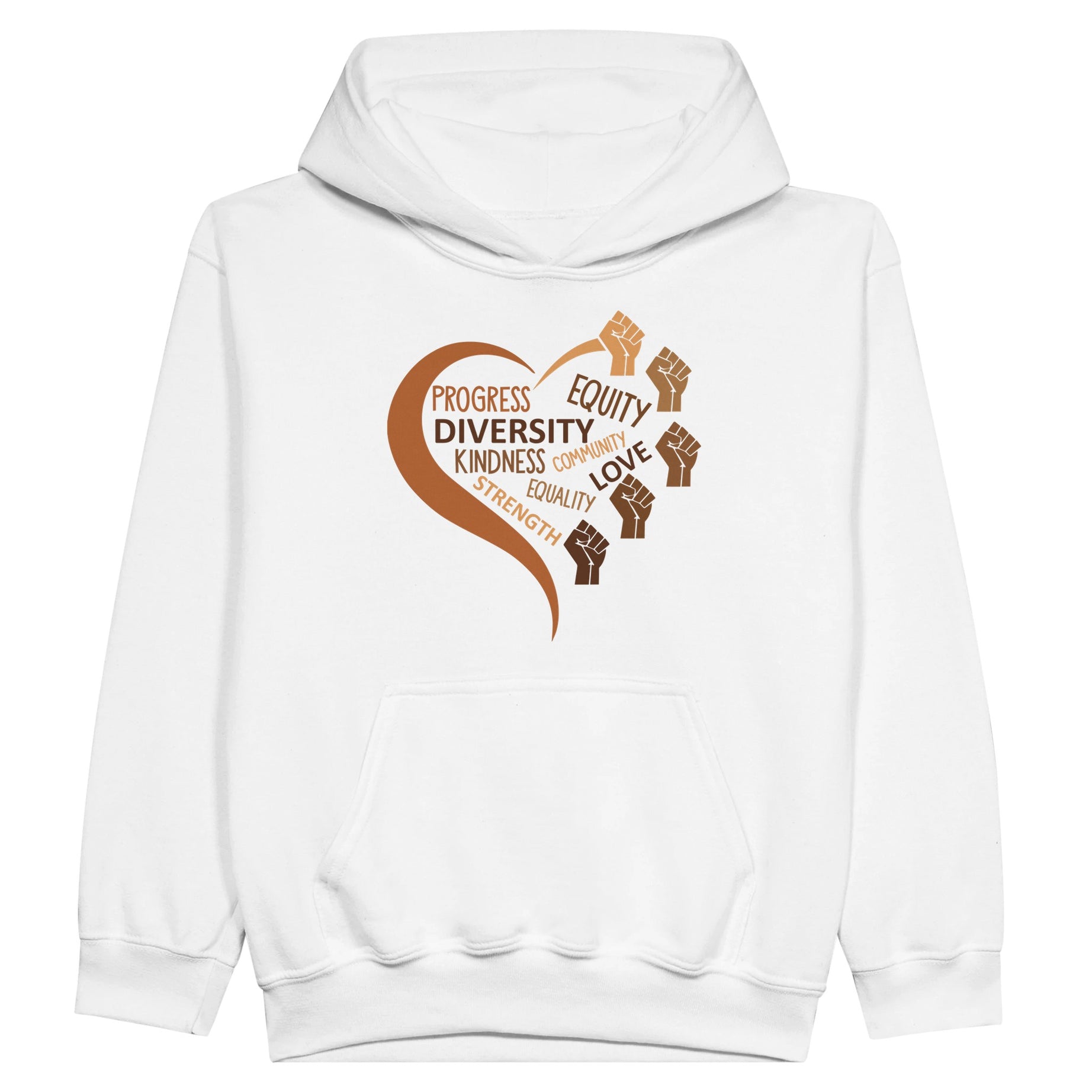 Black Equality Heart Hoodie For Kids - Prideful Roots
