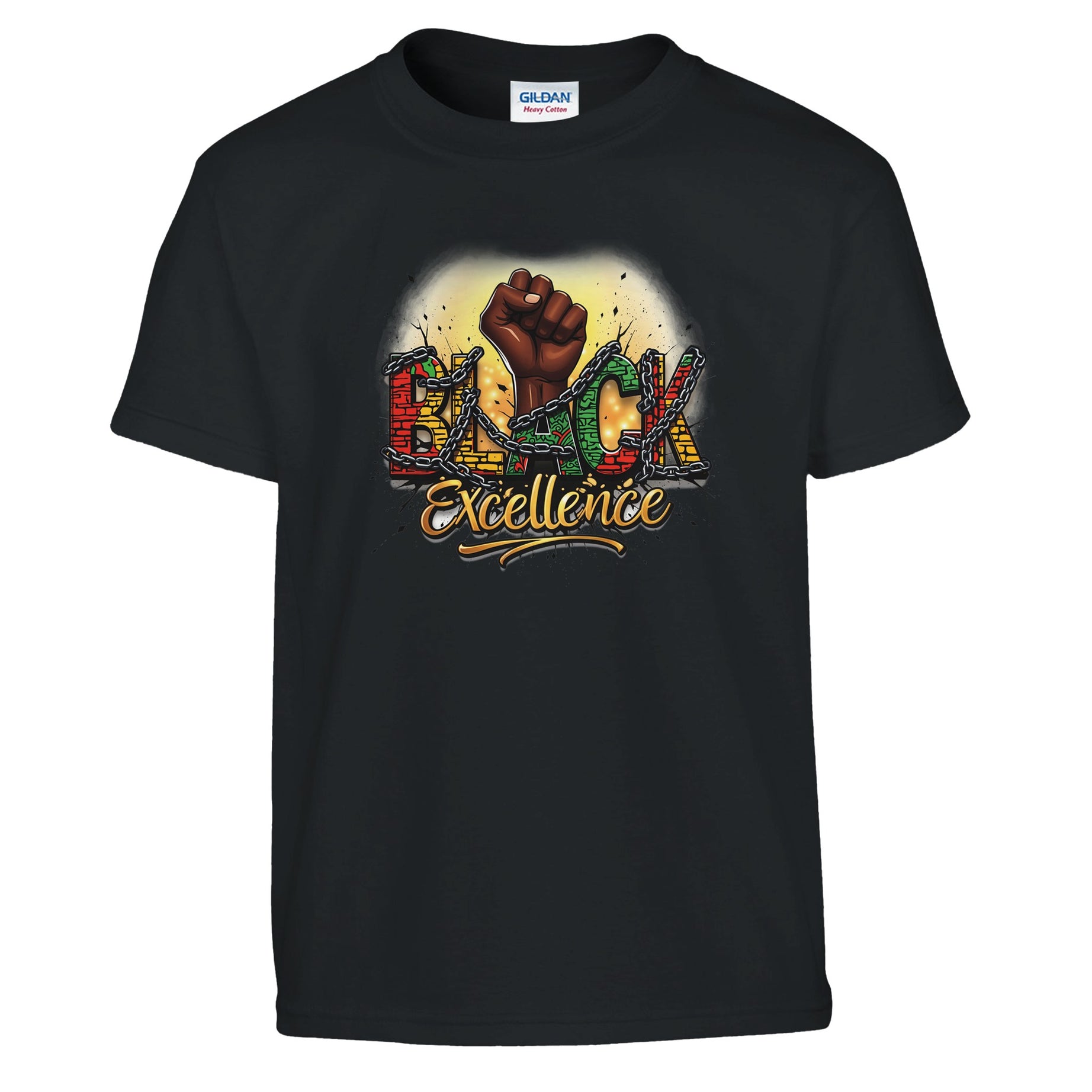 Black Excellence: Breaking Chains | Black History Month T-shirt For Kids - Prideful Roots