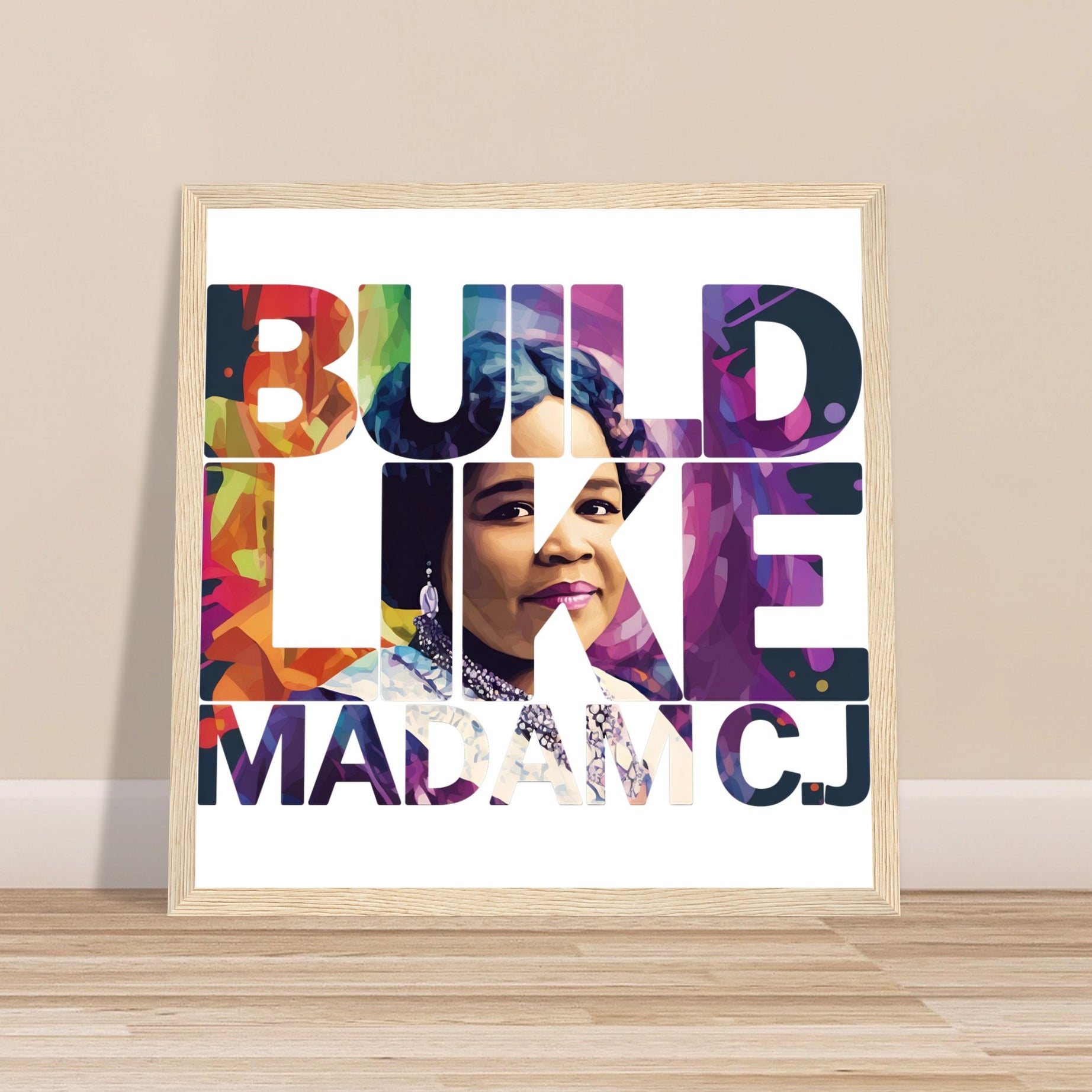Build Like Madam C.J. | Black History Wall Art – Framed, Unframed, or Magnetic Hanger - Prideful Roots
