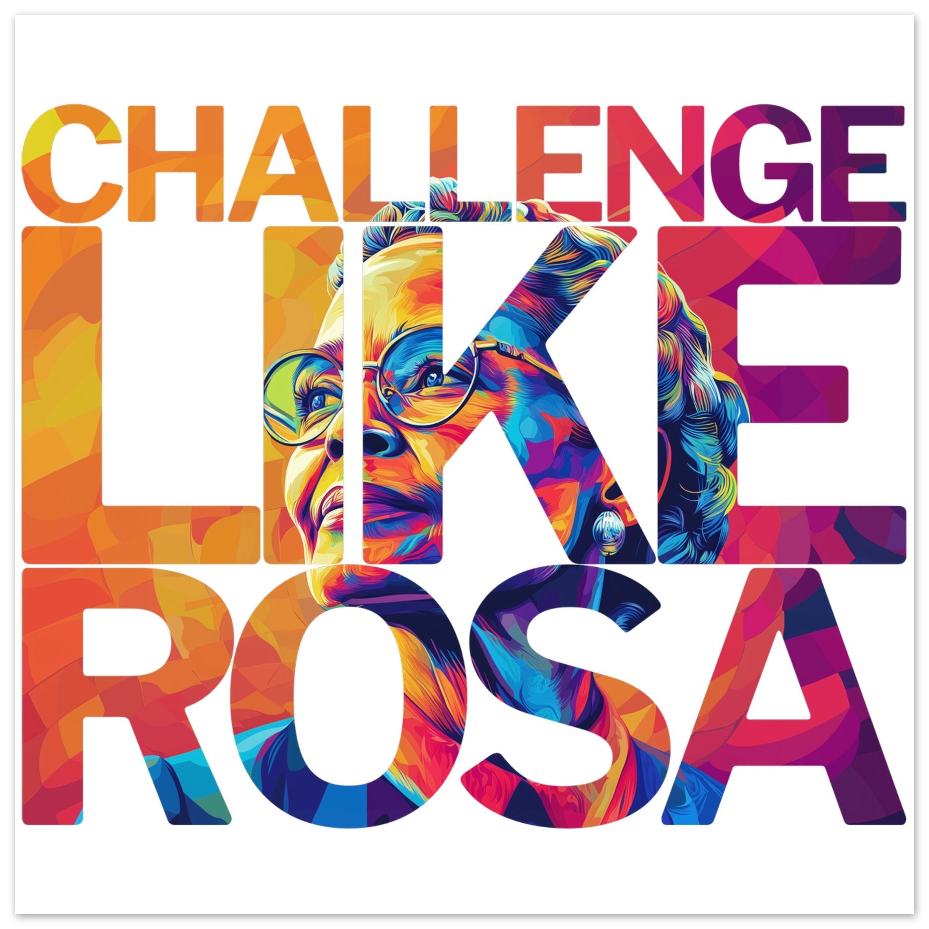 Challenge Like Rosa | Black History Wall Art – Framed, Unframed, or Magnetic Hanger - Prideful Roots