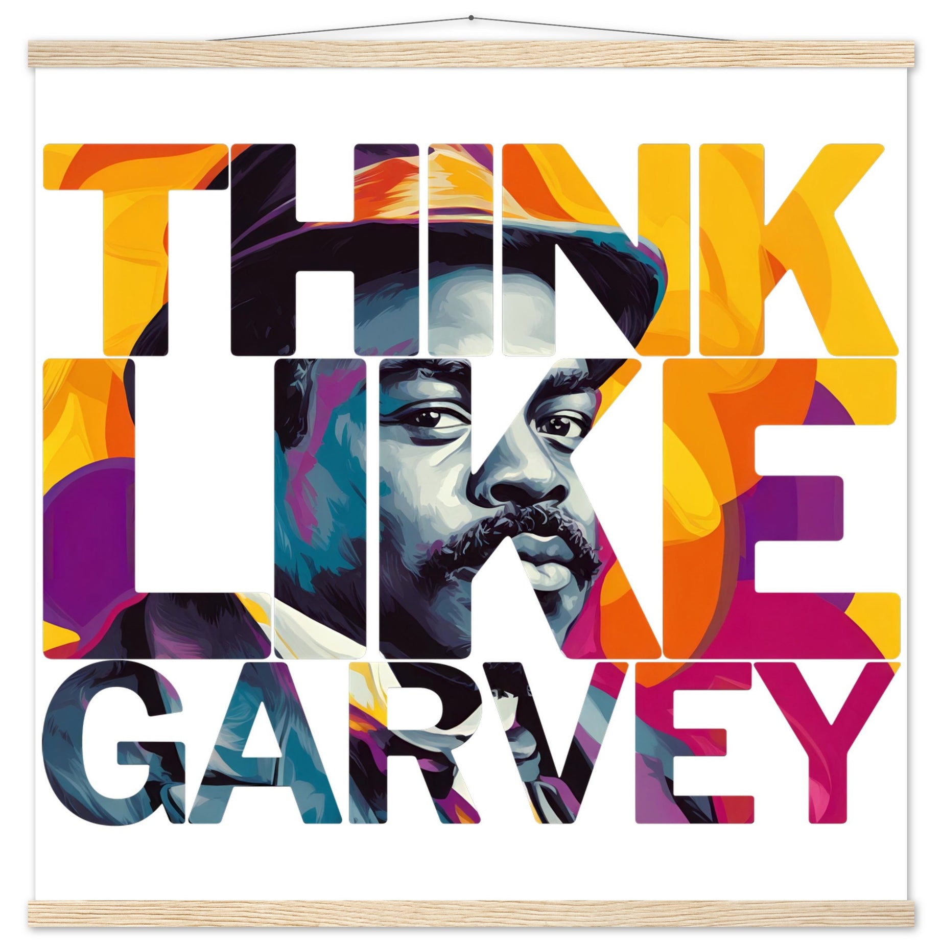 Think Like Garvey | Black History Wall Art – Framed, Unframed, or Magnetic Hanger - Prideful Roots