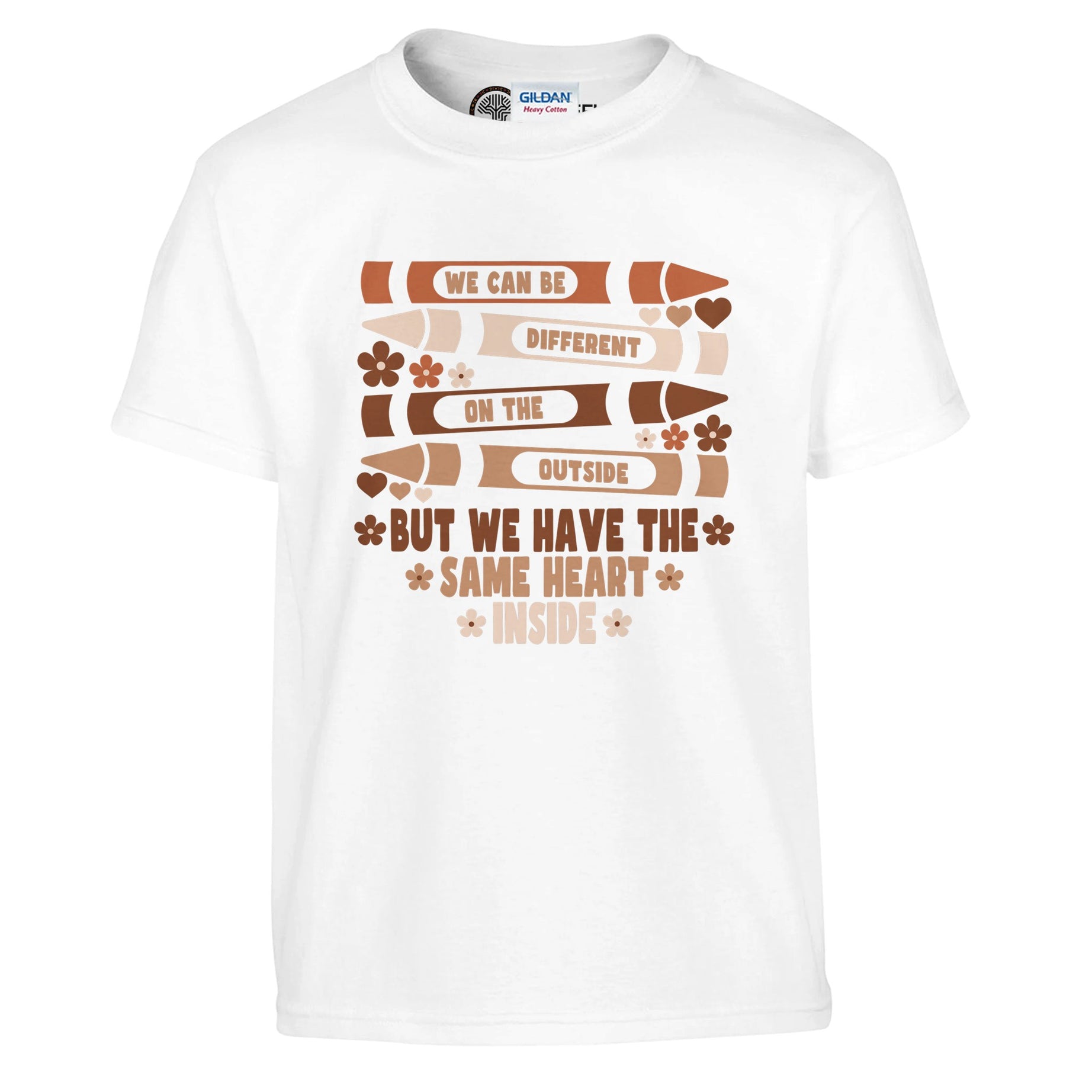 Different Outside Same Inside Crayons T-shirt For Kids - Prideful Roots